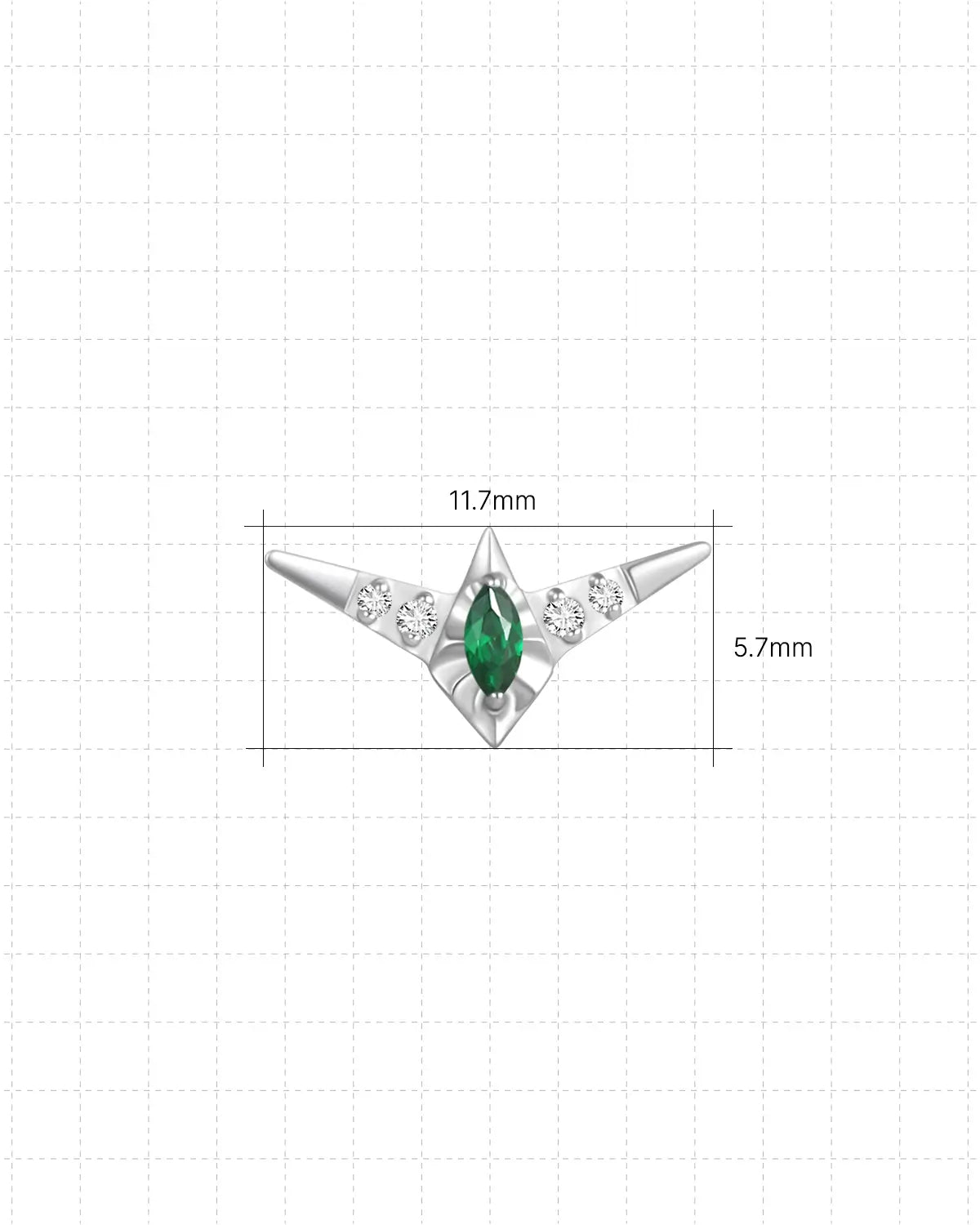 Marquise Wing Pavé Flatback Stud