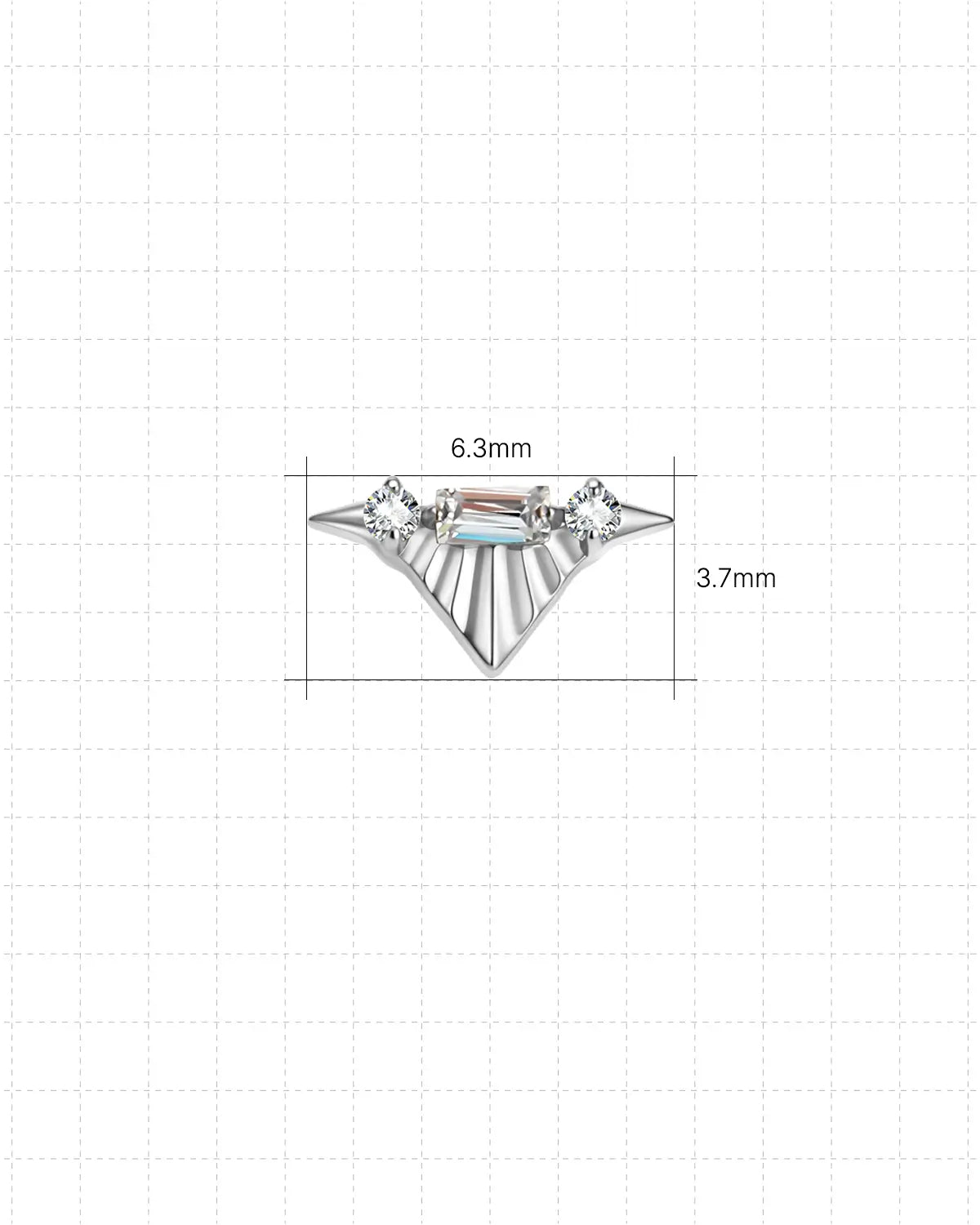 Shell Fan Trio Flatback Stud