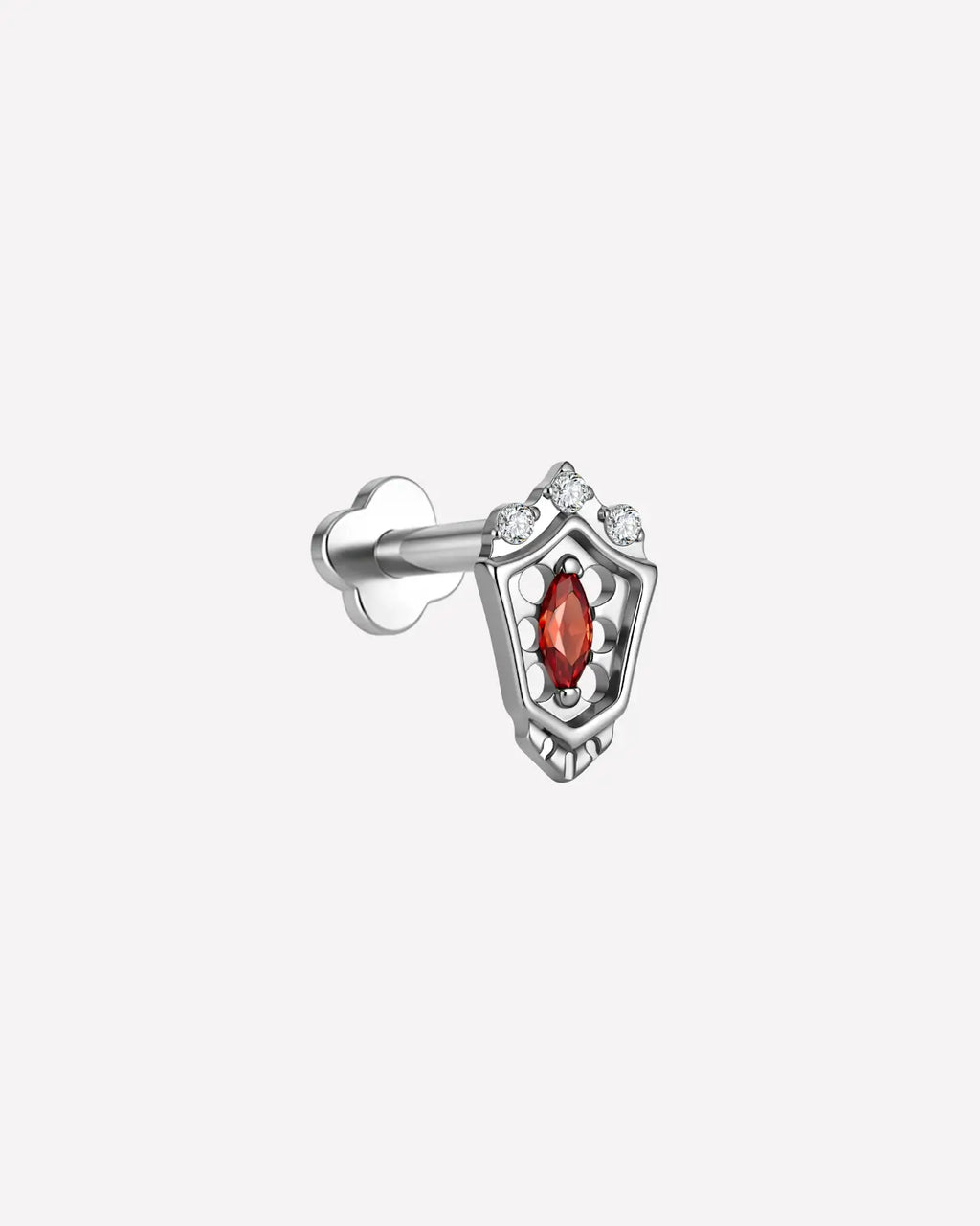 Crowned Marquise Shield Flatback Stud