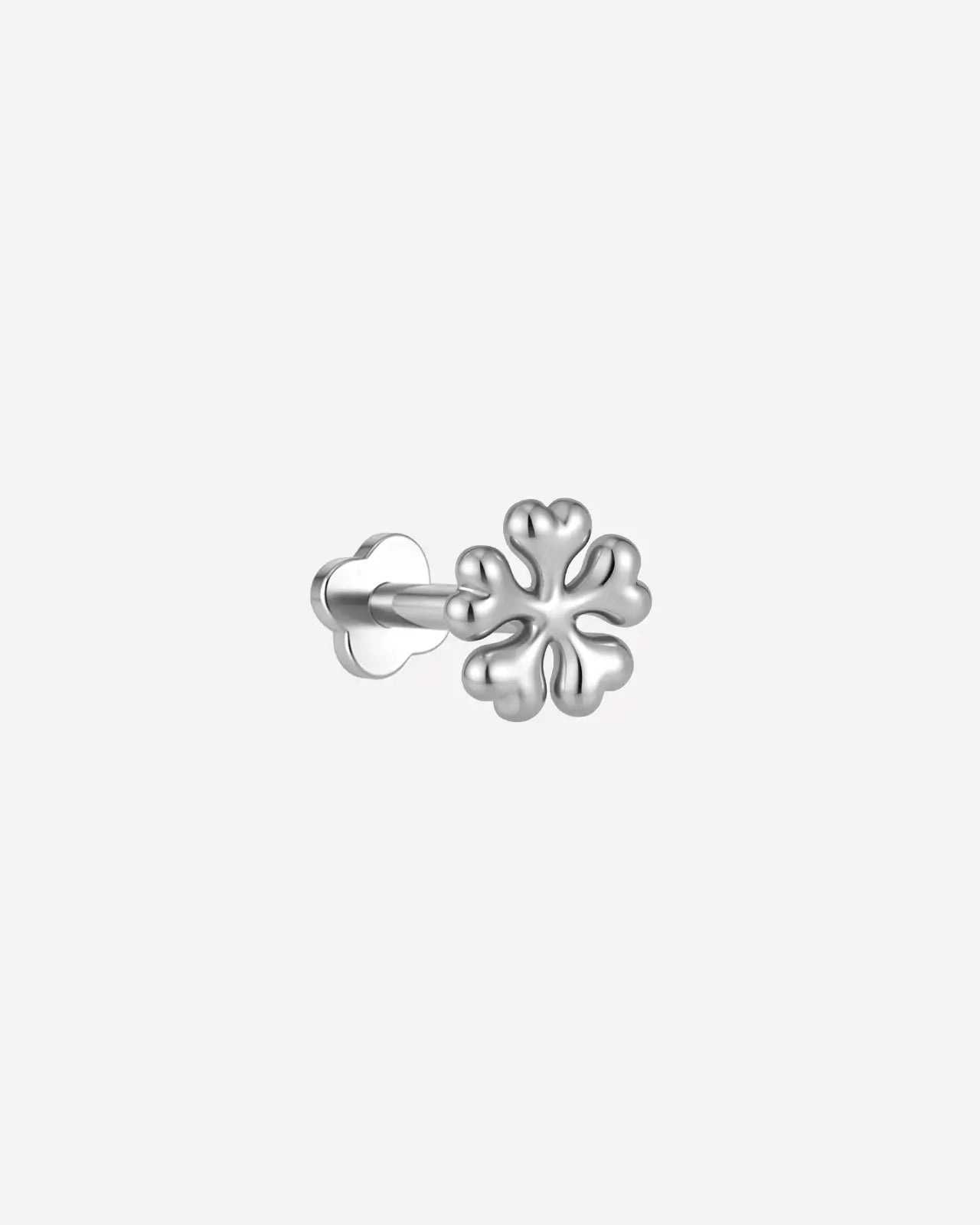 Polished Snowflake Flatback Stud