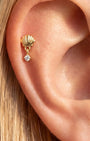 Seashell Drop Zircon Flatback Stud