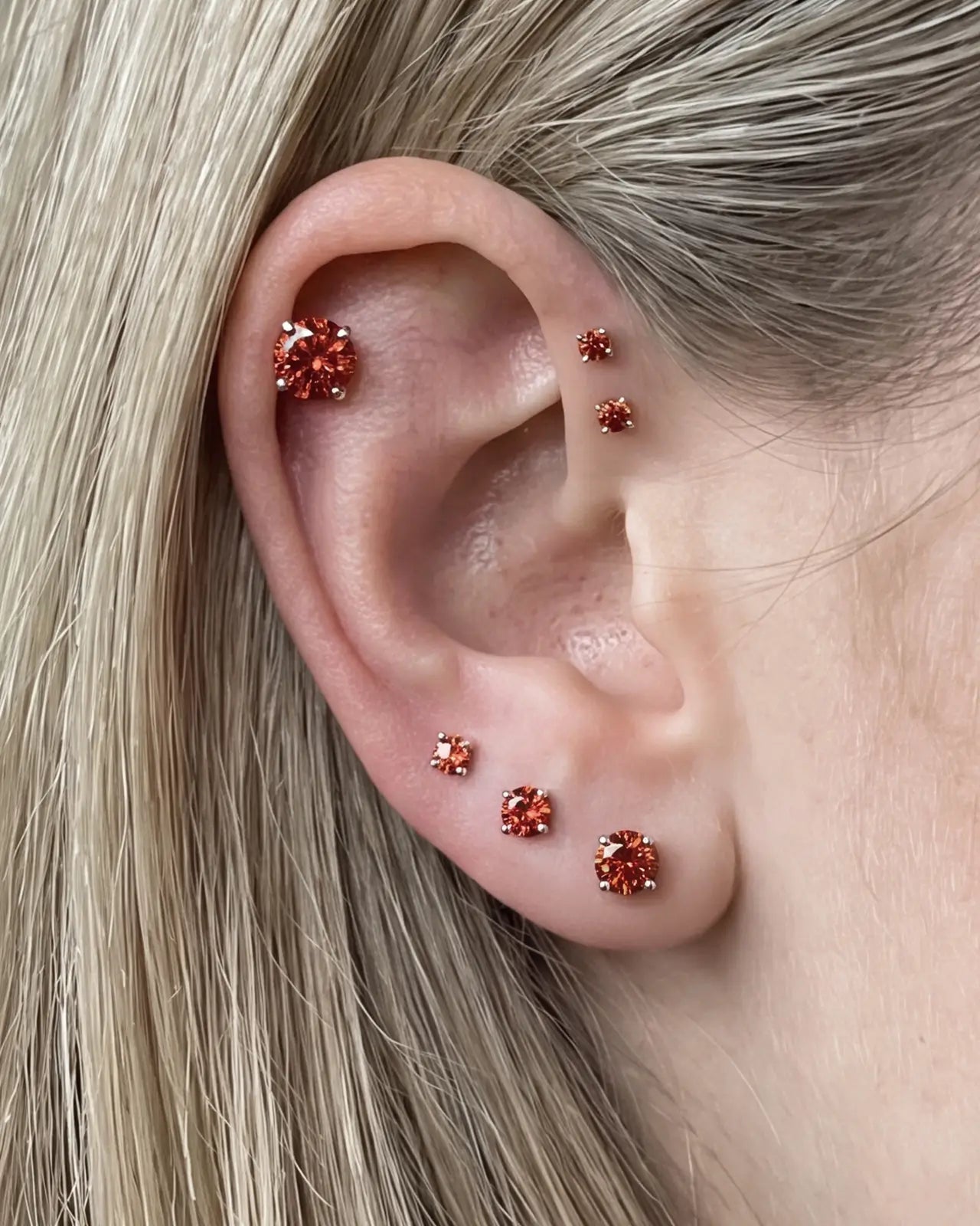 Brillanter Moissanit Solitaire Flatback Stud