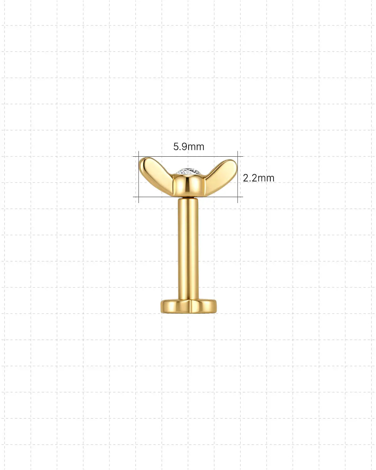 Wingnut Handle Flatback Stud
