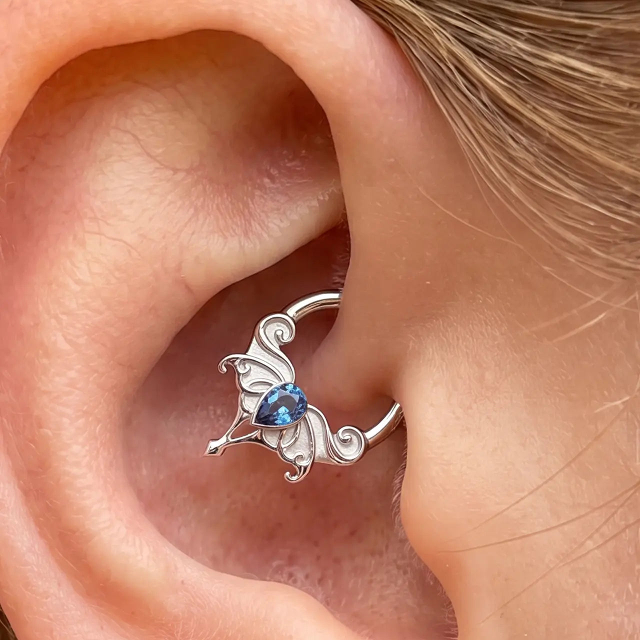 Blue Teardrop Filigree Clicker