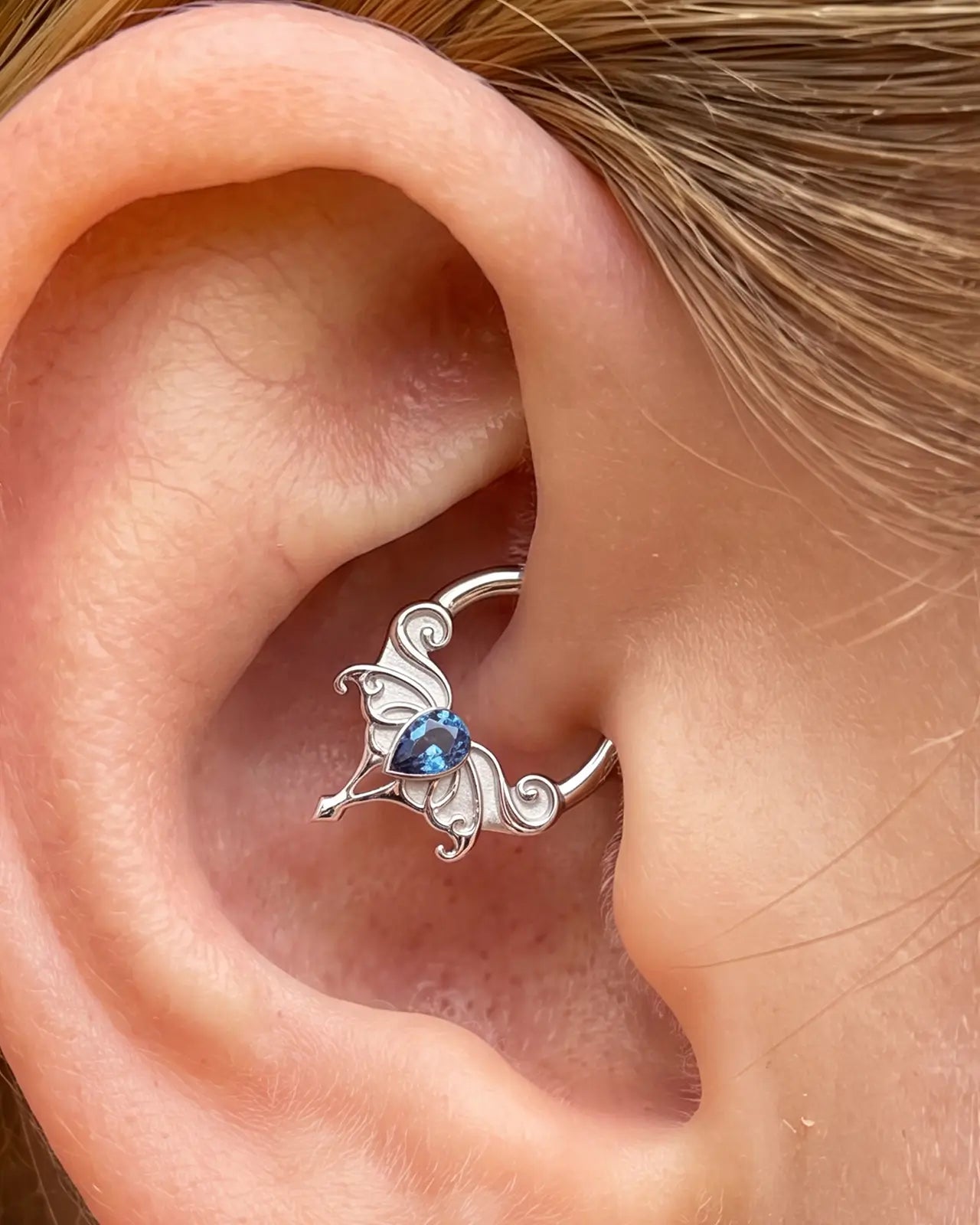 Blue Teardrop Filigree Clicker