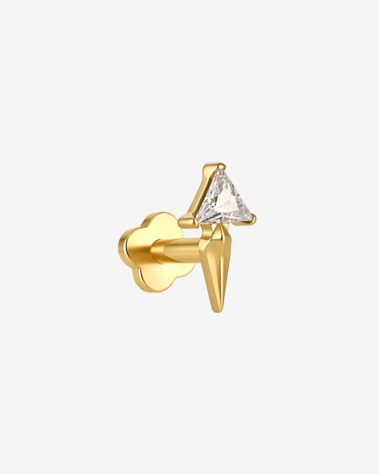 Trilliant Zircon Dagger Flatback Stud