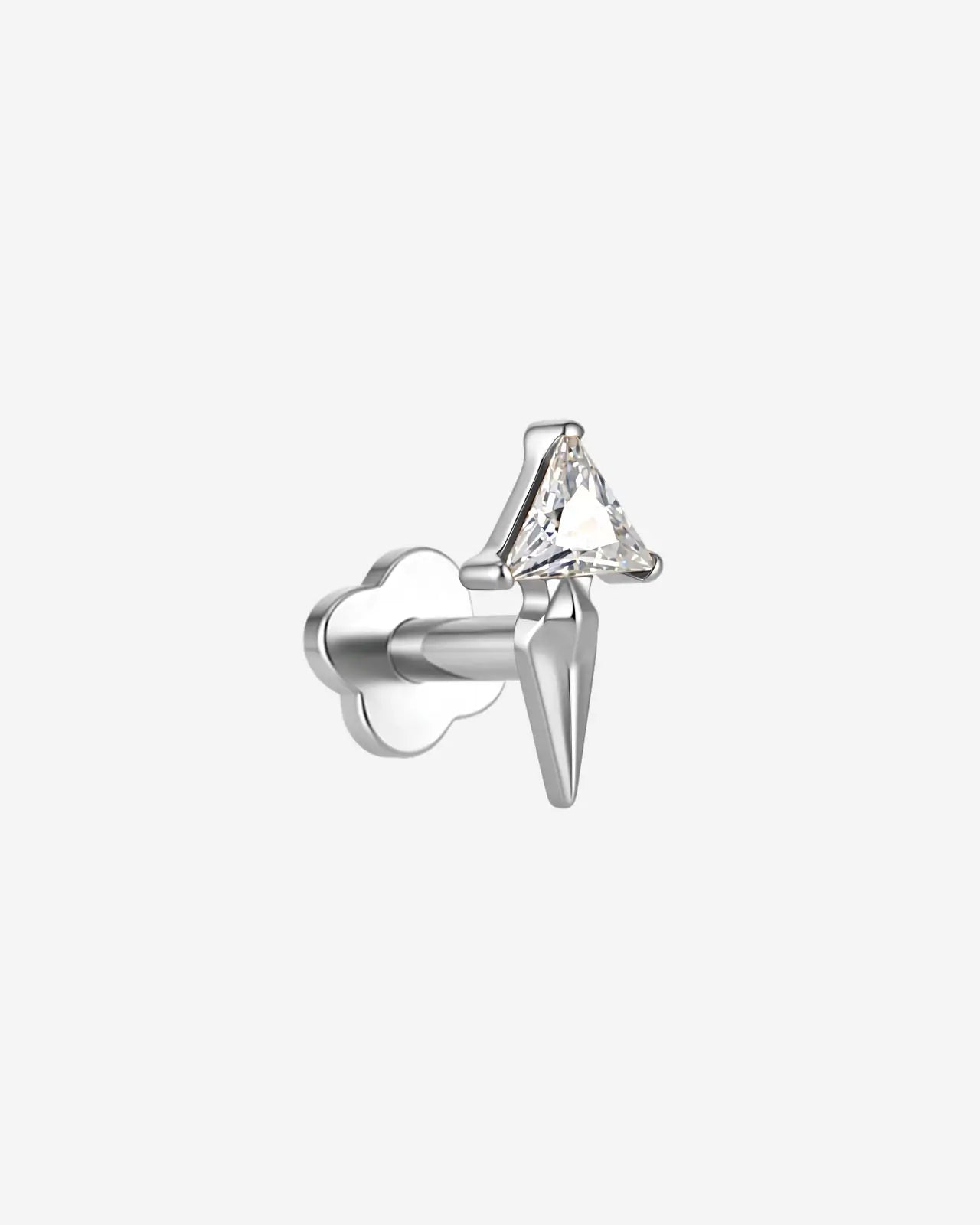 Trilliant Zircon Dagger Flatback Stud