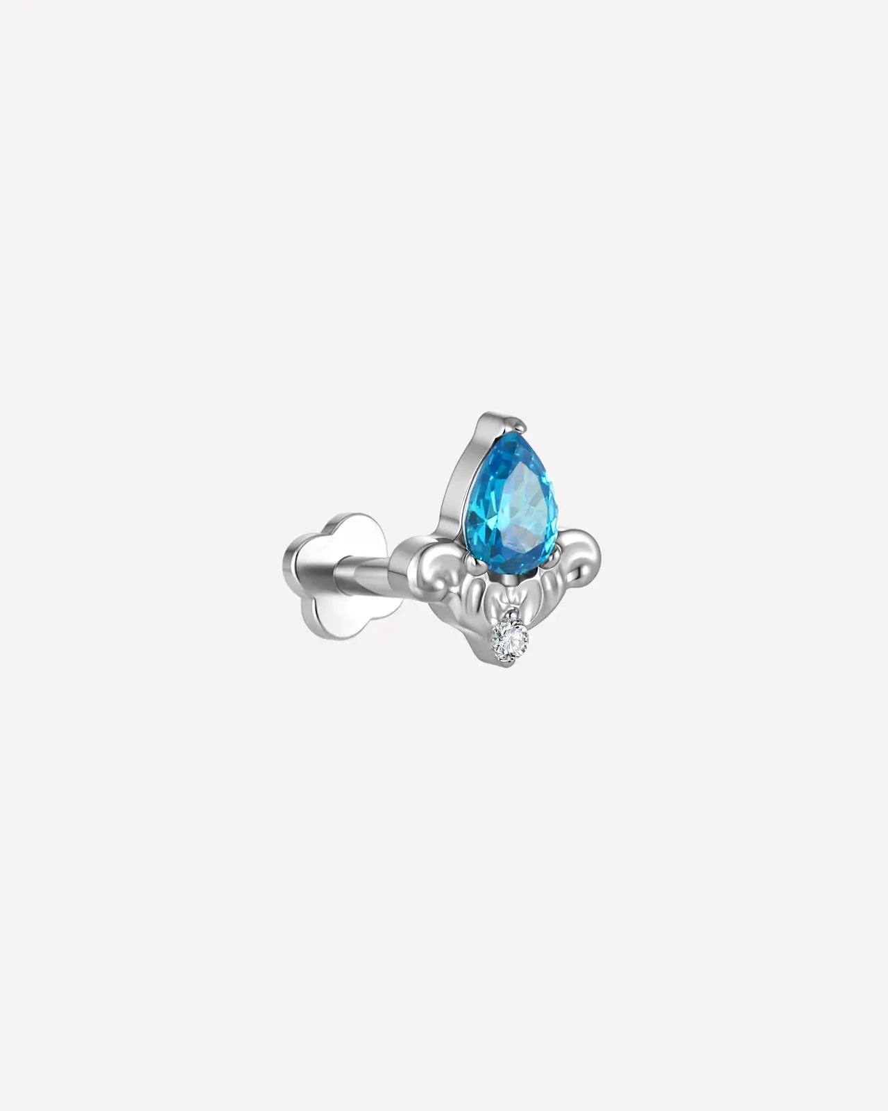 Fleur-De-Lis Teardrop Flatback Stud