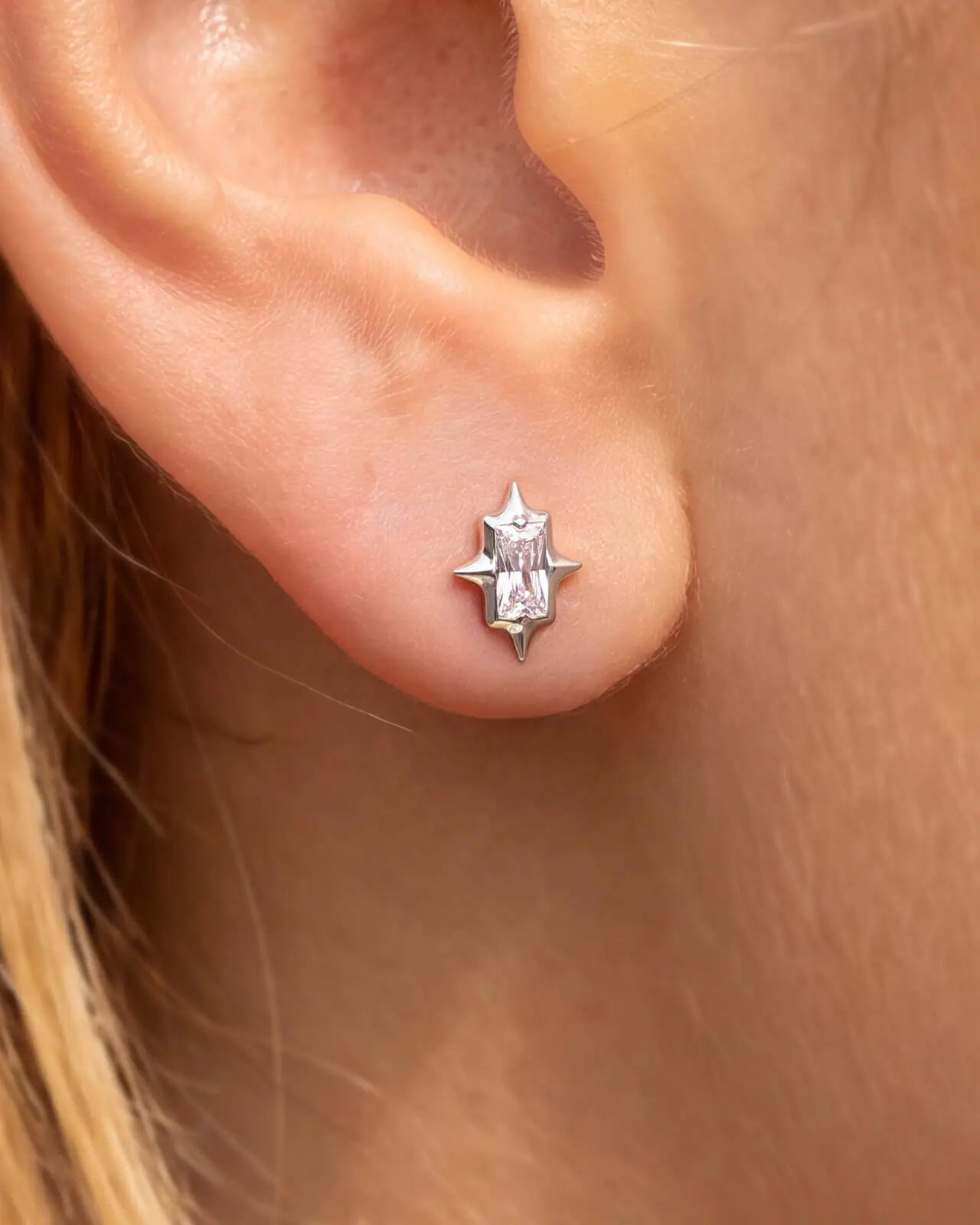 Baguette Starburst Flatback Stud