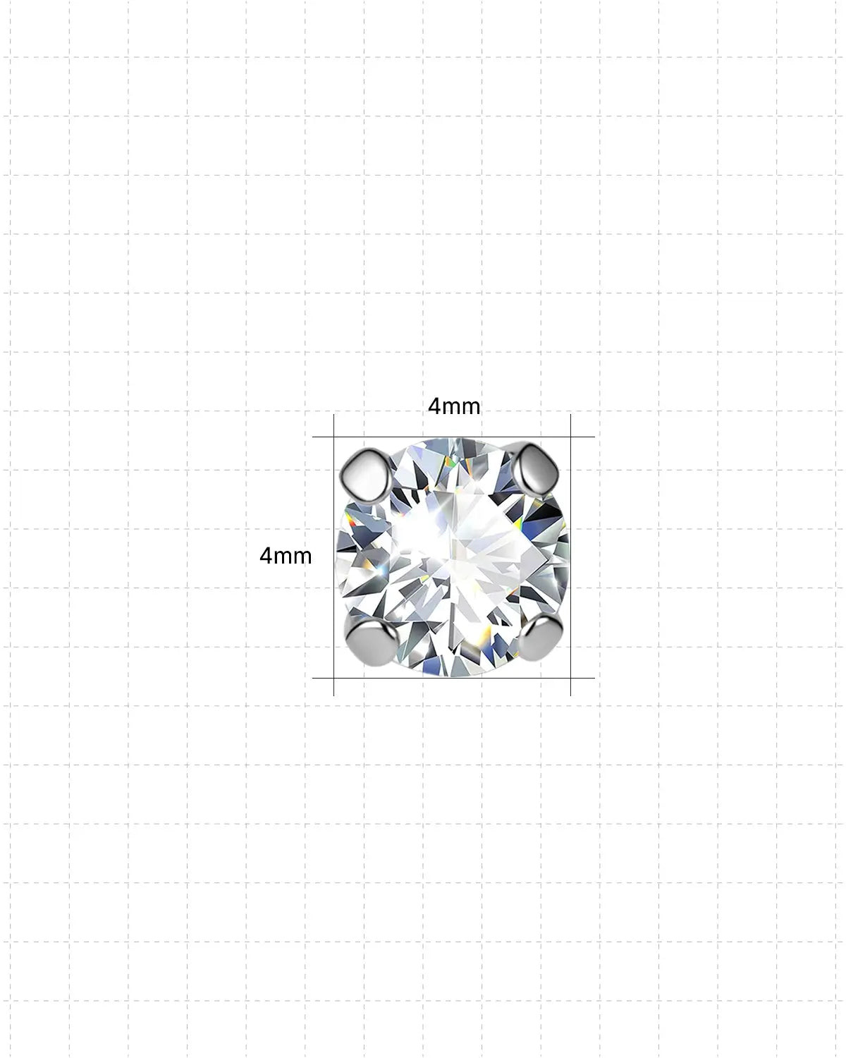 Brilliant Moissanite Solitaire Flatback Stud