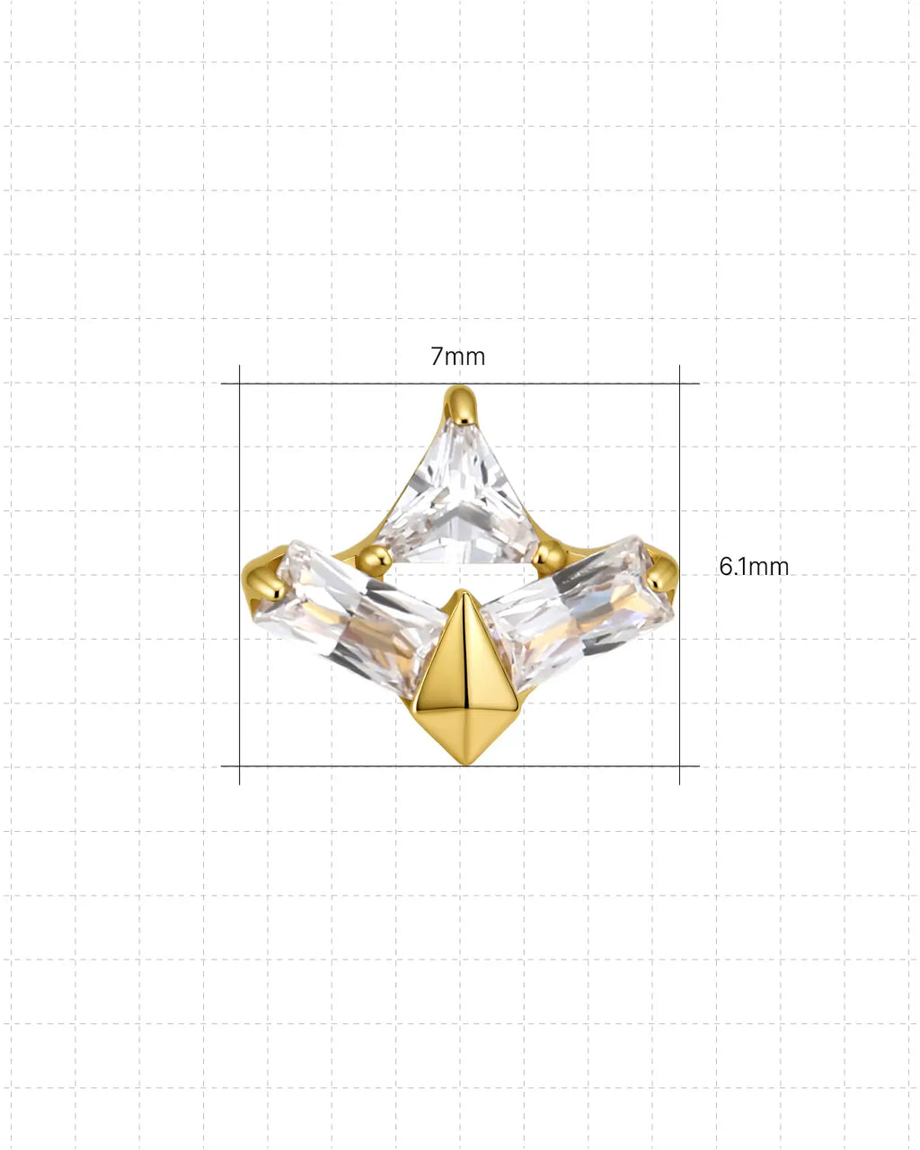 Apex Prism Zirkonia Flatback-Stecker