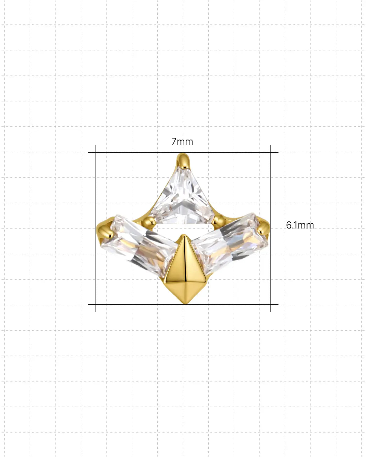 Apex Prism Zircon Flatback Stud