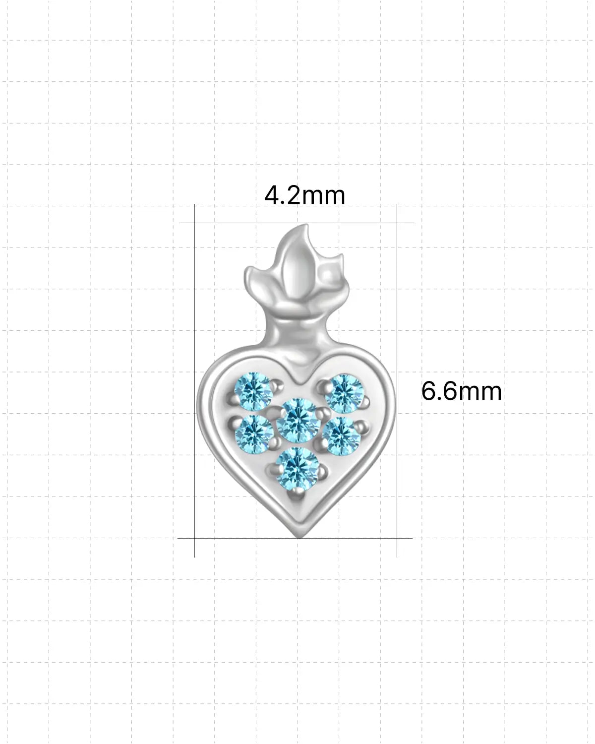 Crowned Heart Pavé Flatback Stud