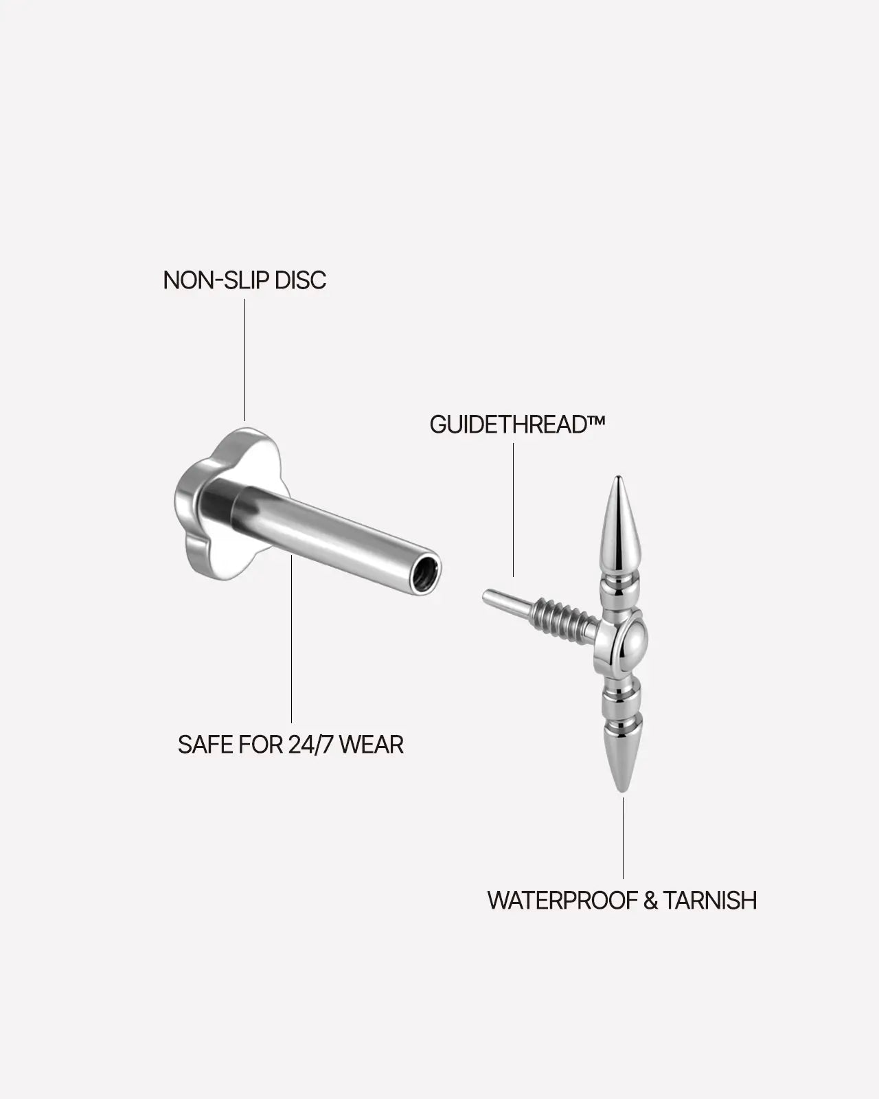 Sculpted Cone Bead Flatback Stud