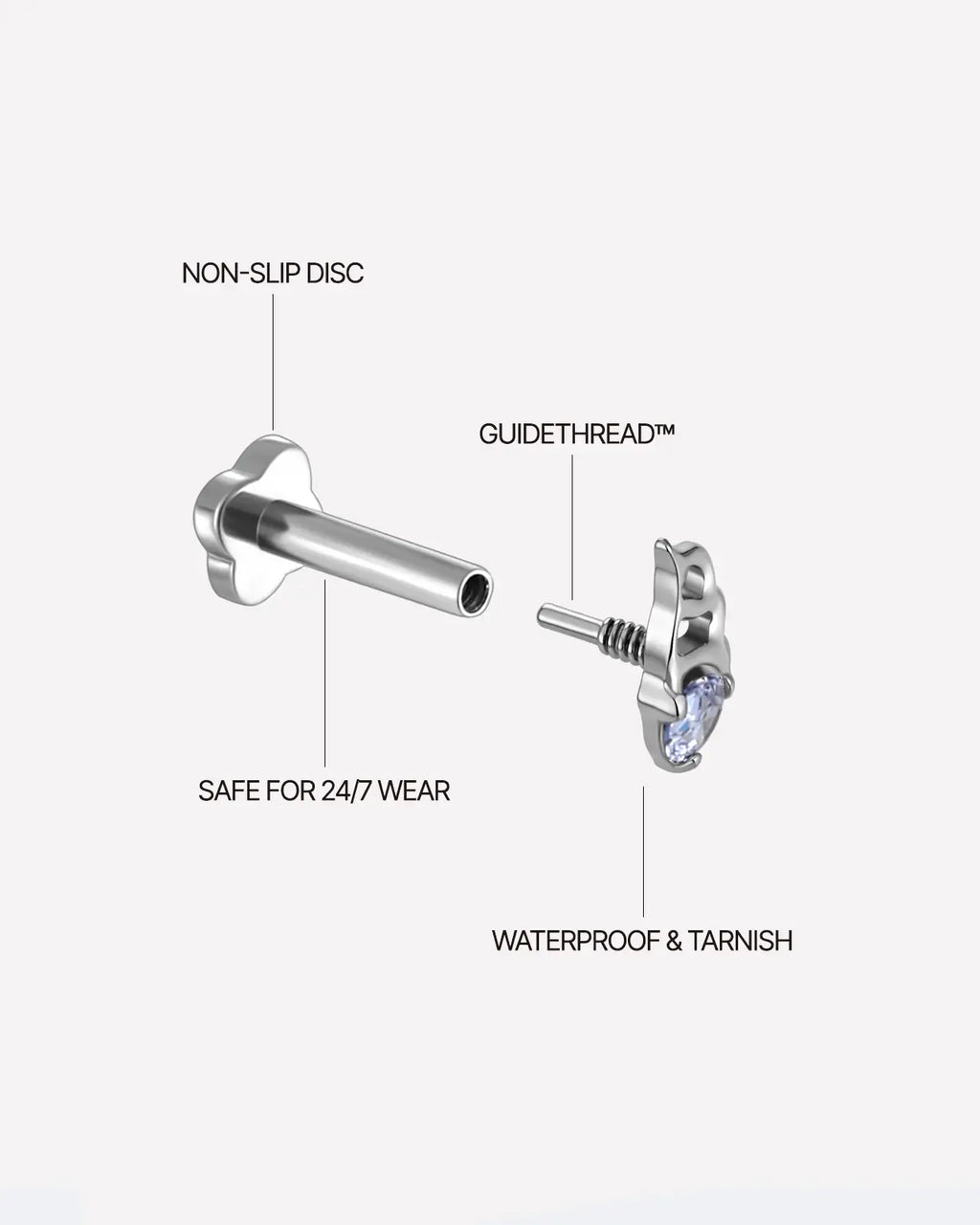 Fluid Flame Pear Flatback Stud
