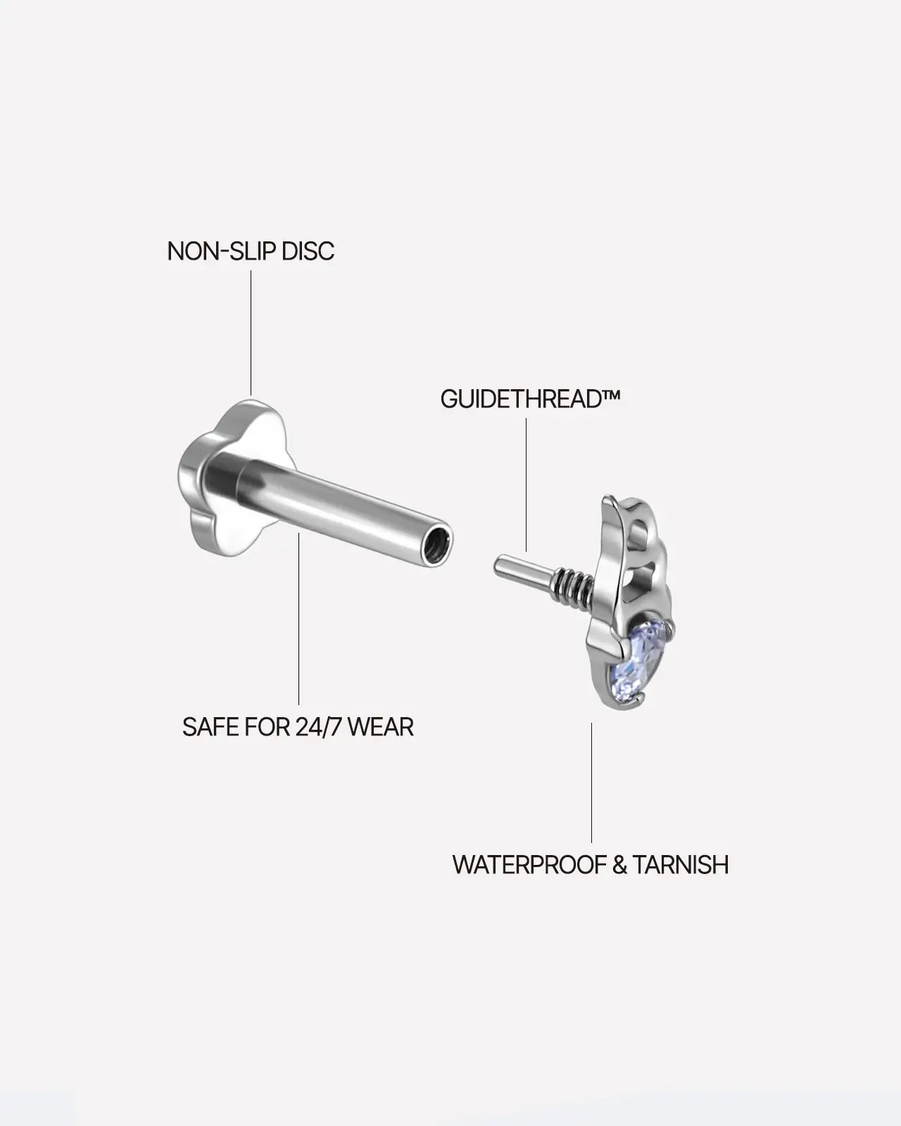 Fluid Flame Pear Flatback Stud