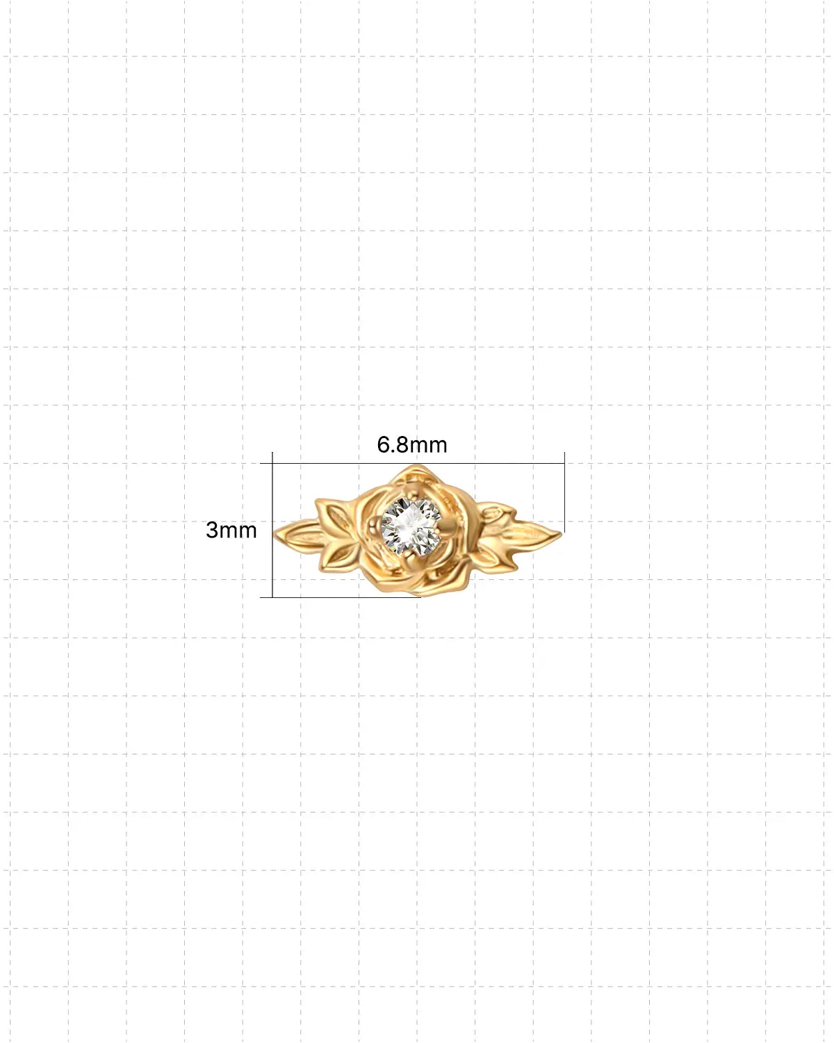 Petite Blossom Flatback Stud