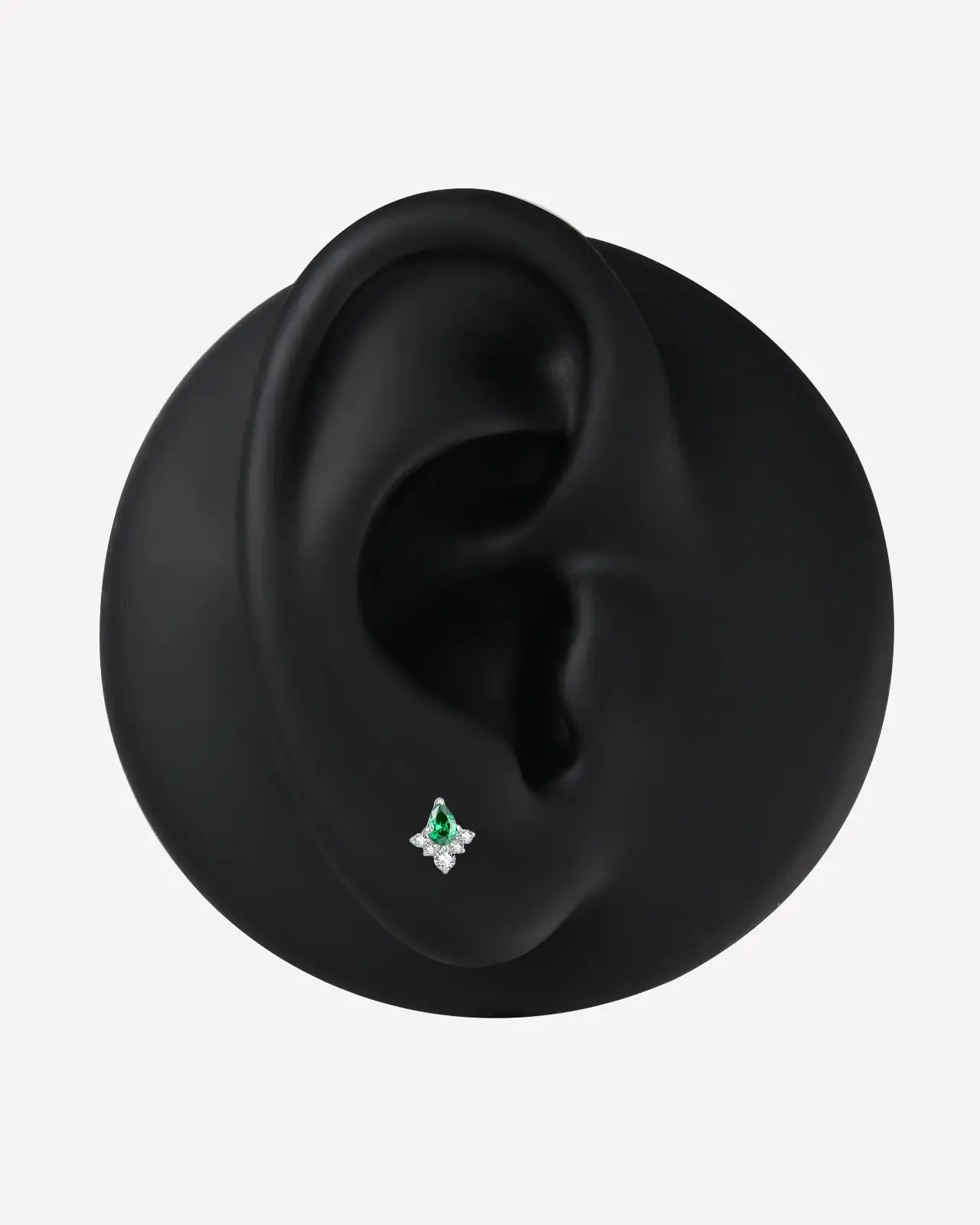 Emerald Pear Cluster Flatback Stud