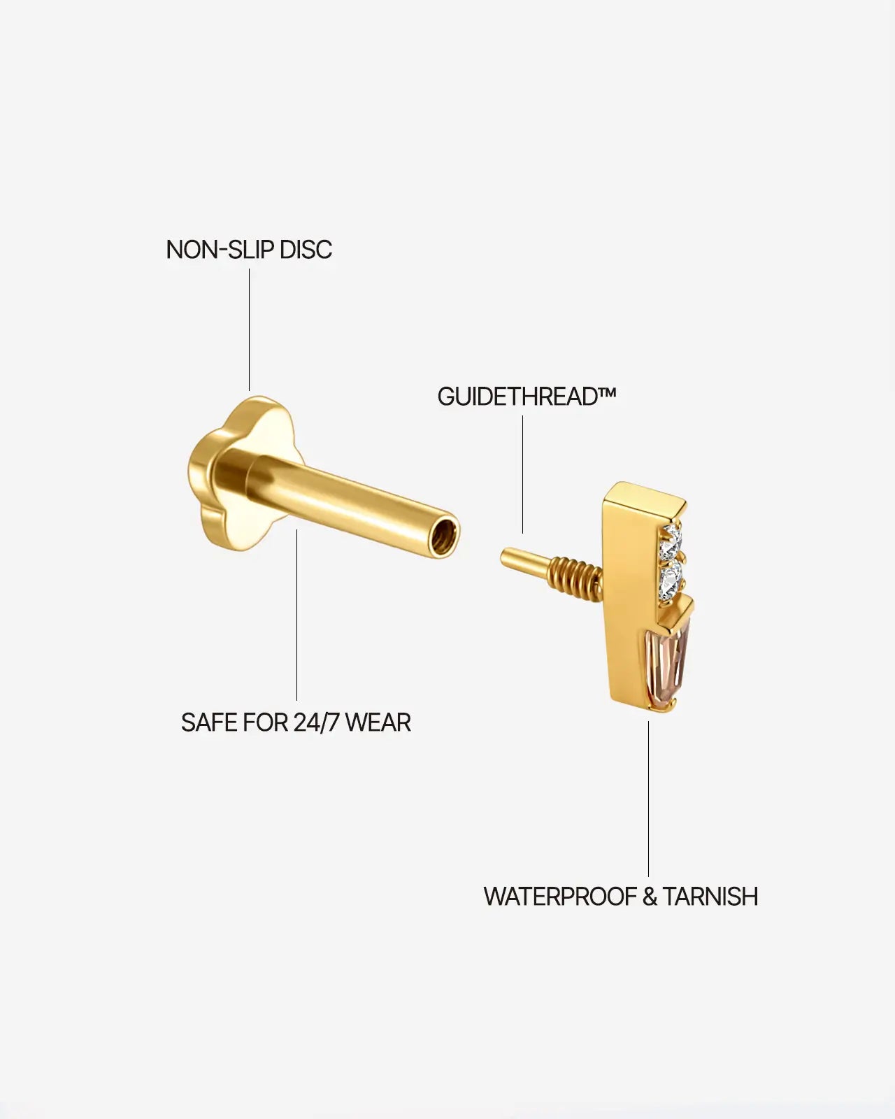 Prism Point Duo Gem Flatback Stud