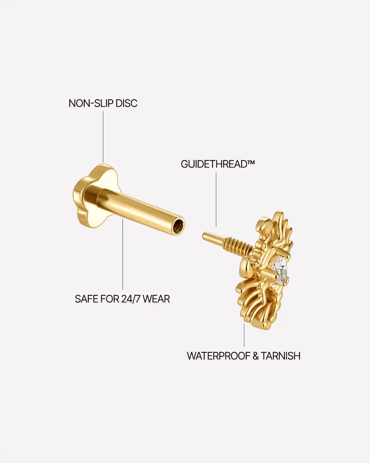 Scorpion Teardrop Flatback Stud