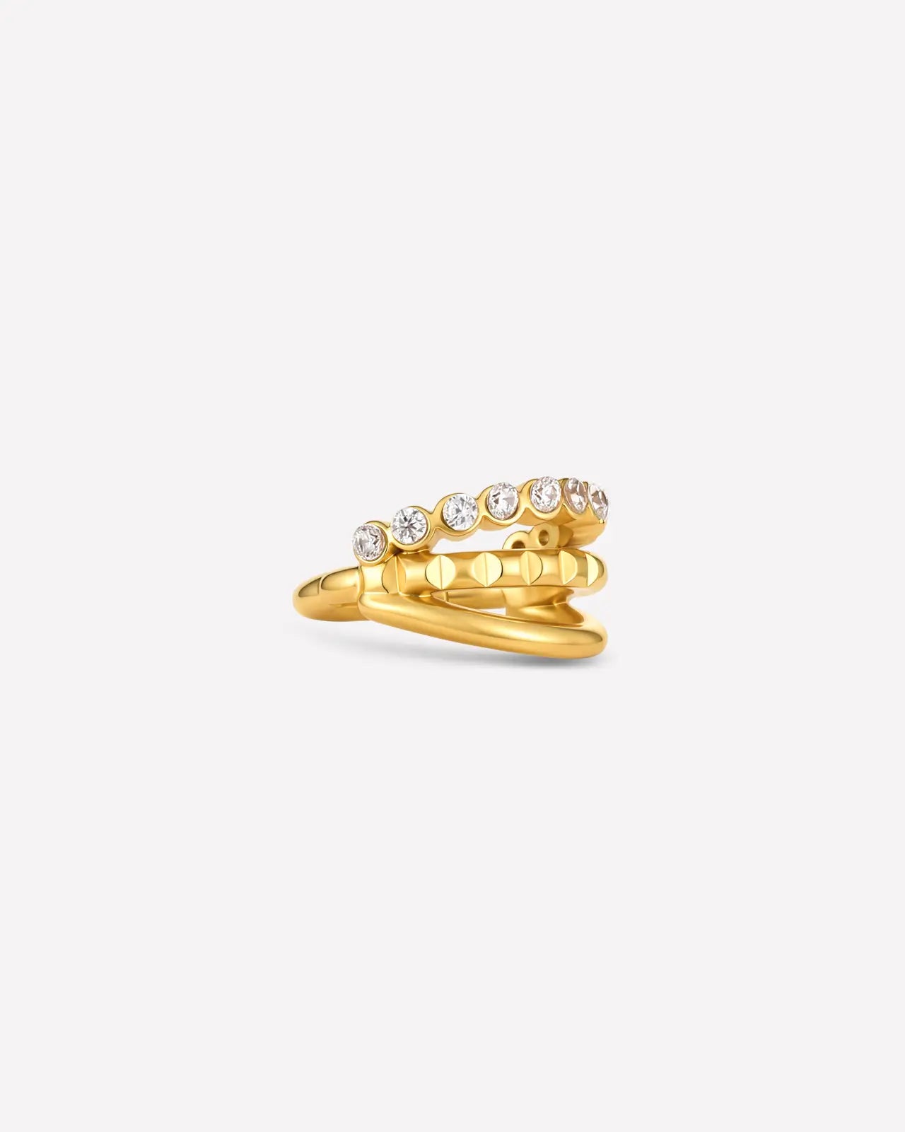 Pavé Double Band Huggie Clicker
