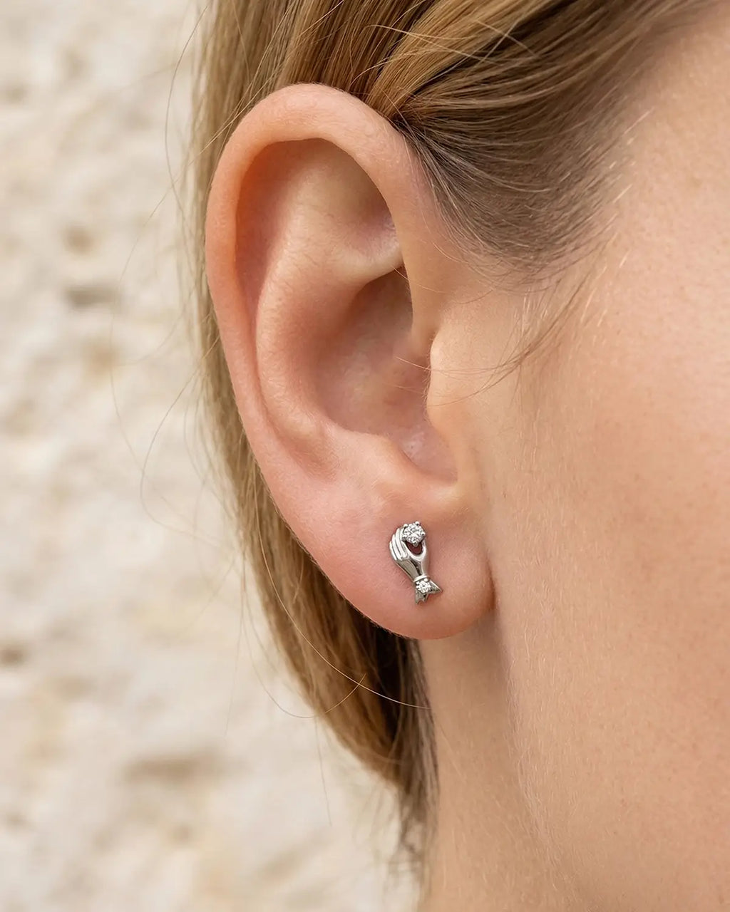 Delicate Hand Flatback Stud