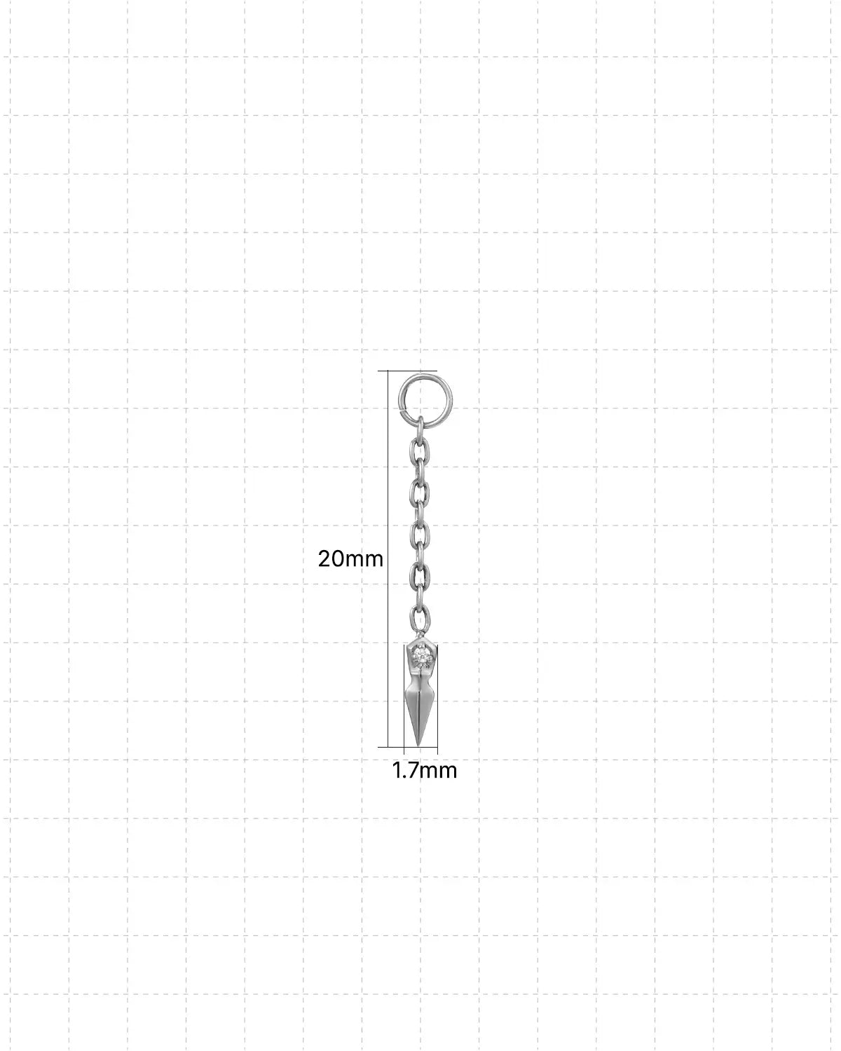 Sleek Spear Hoop Charm