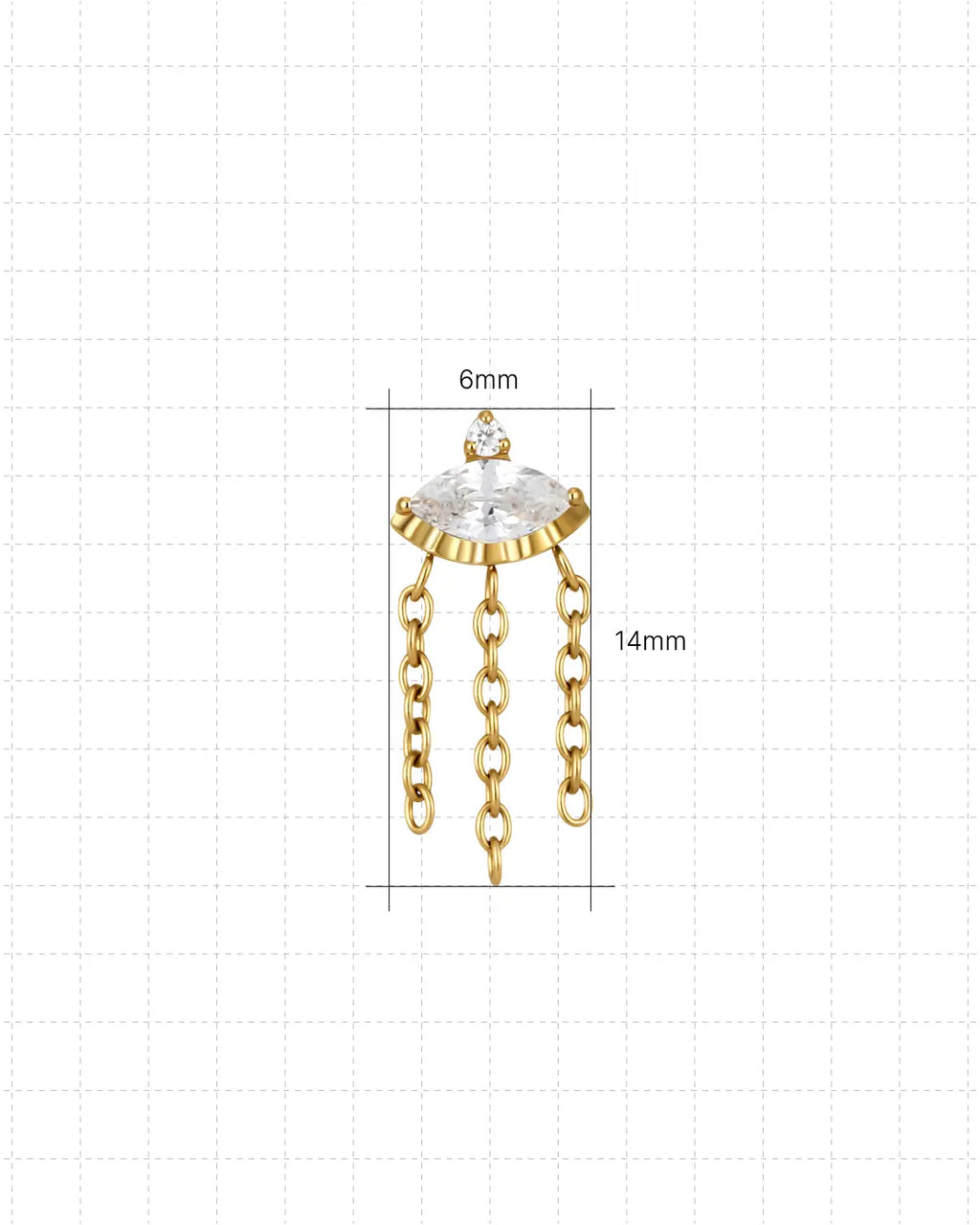 Ohrstecker Marquise Eye Cascade Flatback