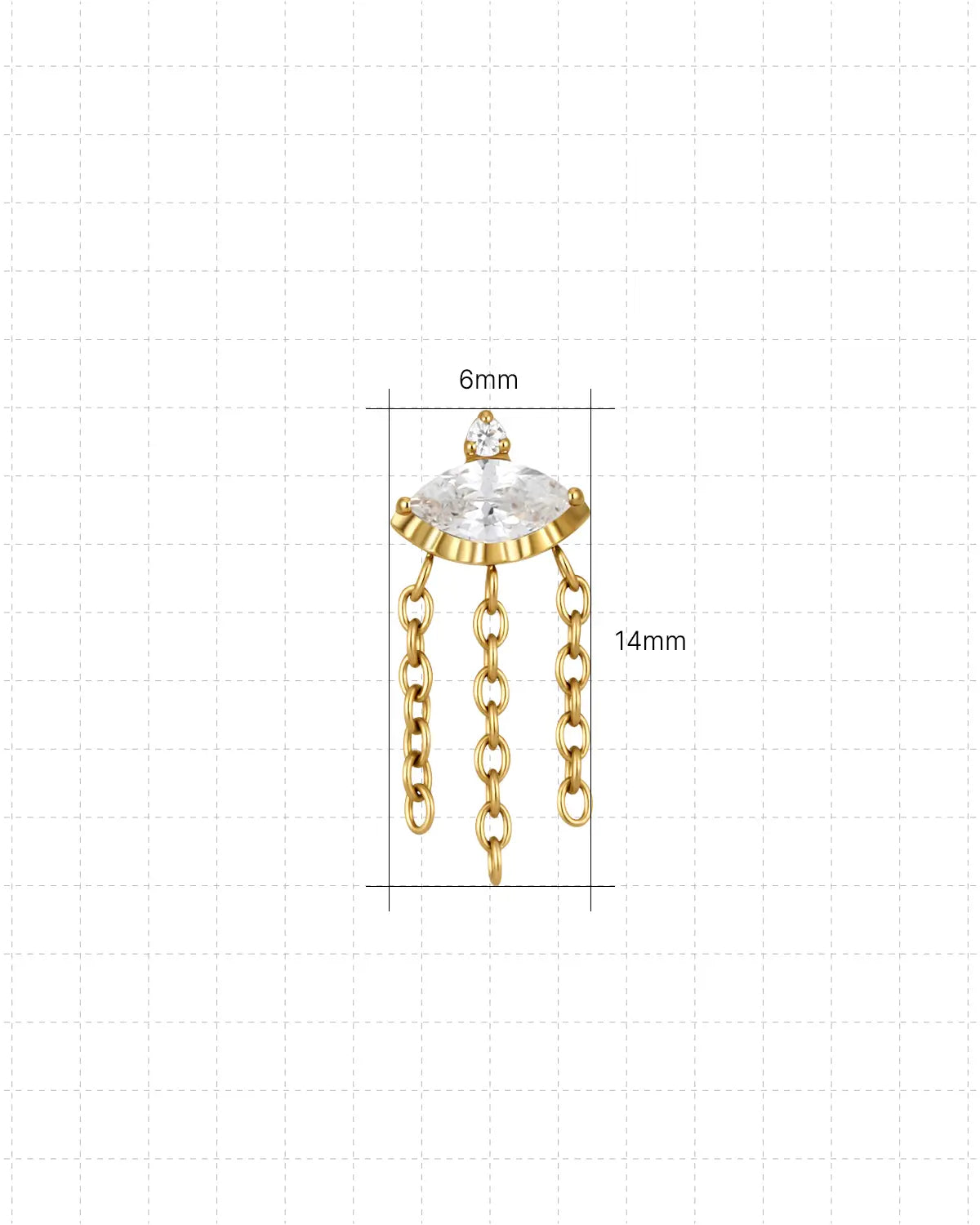 Ohrstecker Marquise Eye Cascade Flatback