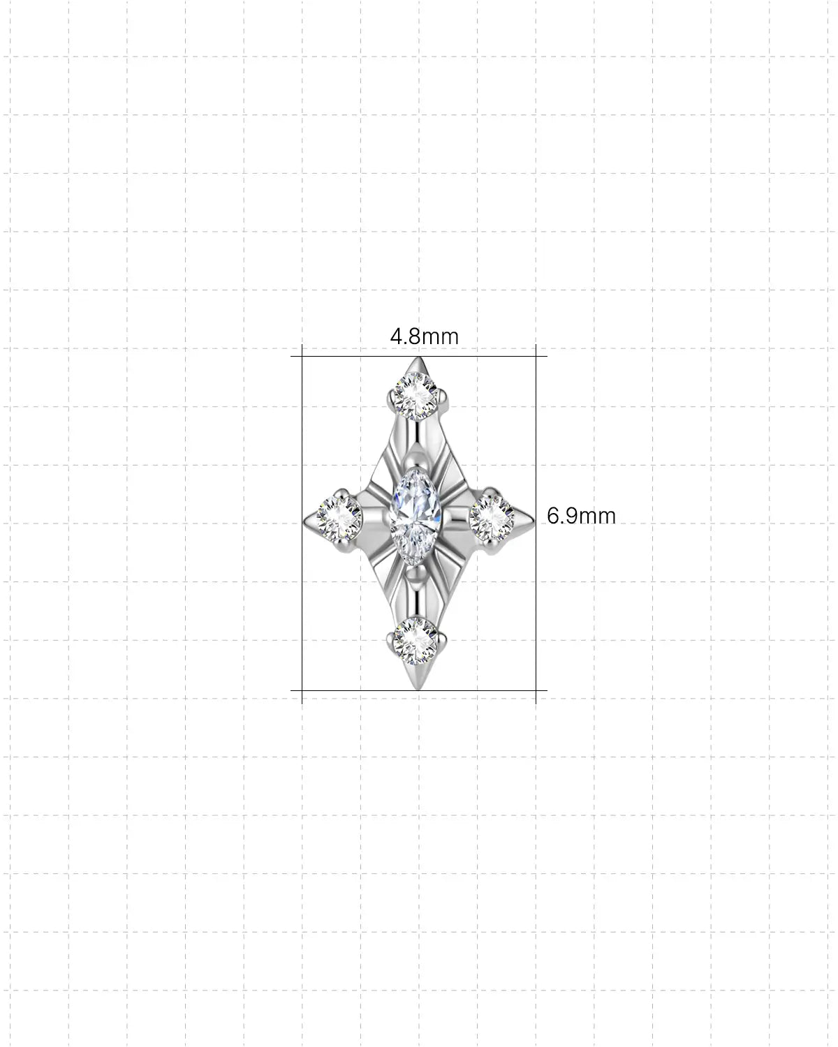 Celestial Compass Flatback Stud