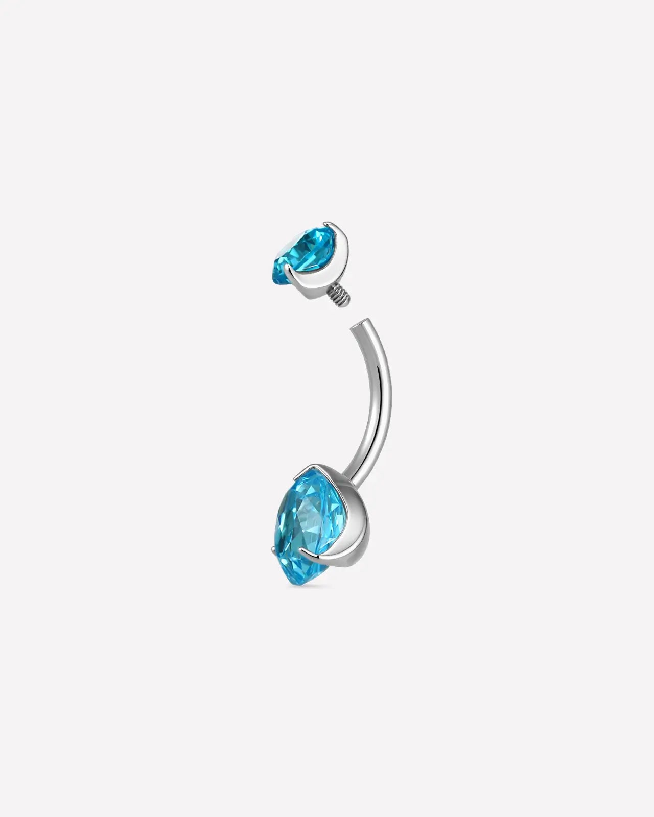 Rose-Cut Duo Zirconia Belly Button Ring