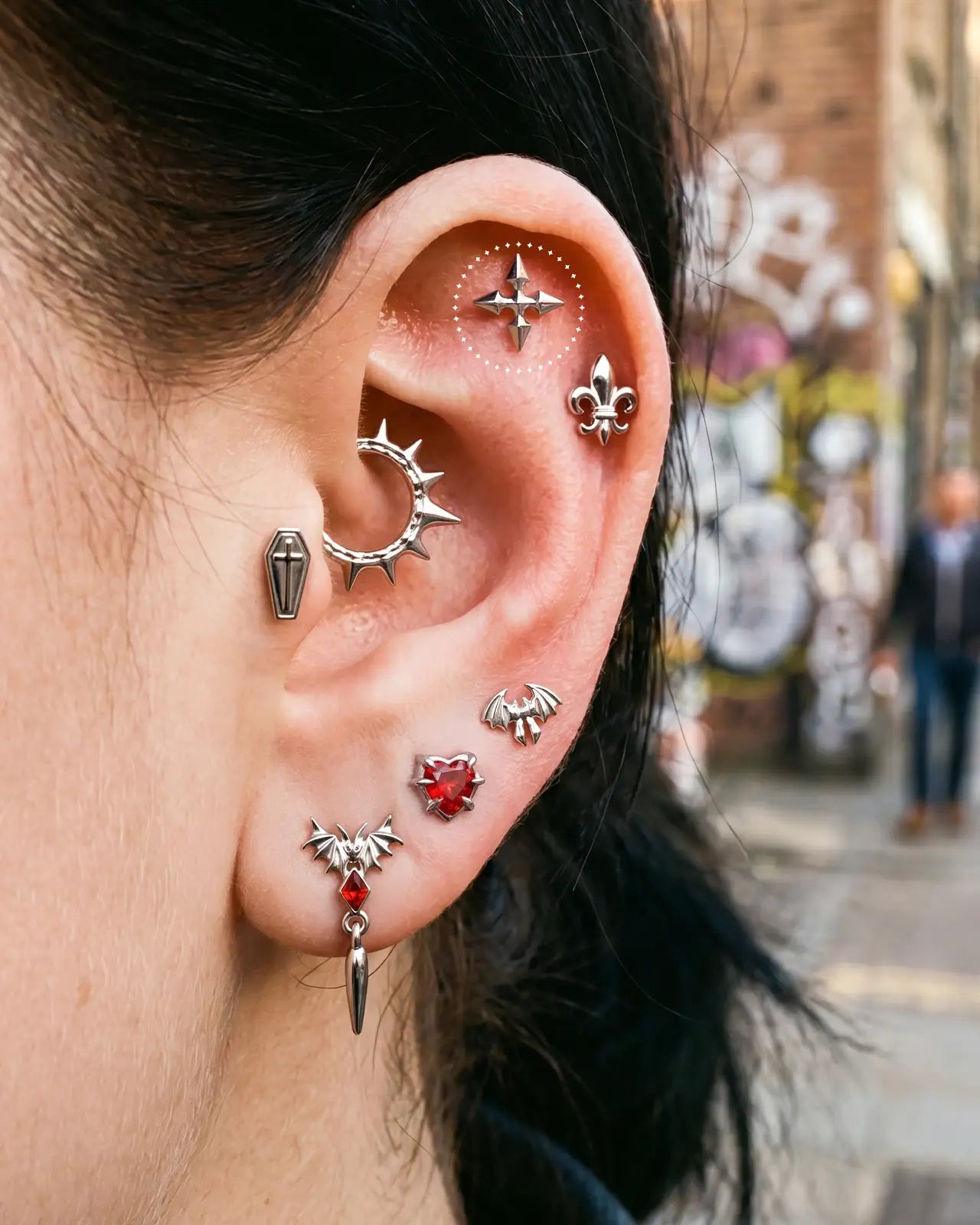 Gothic Cross Flatback Stud