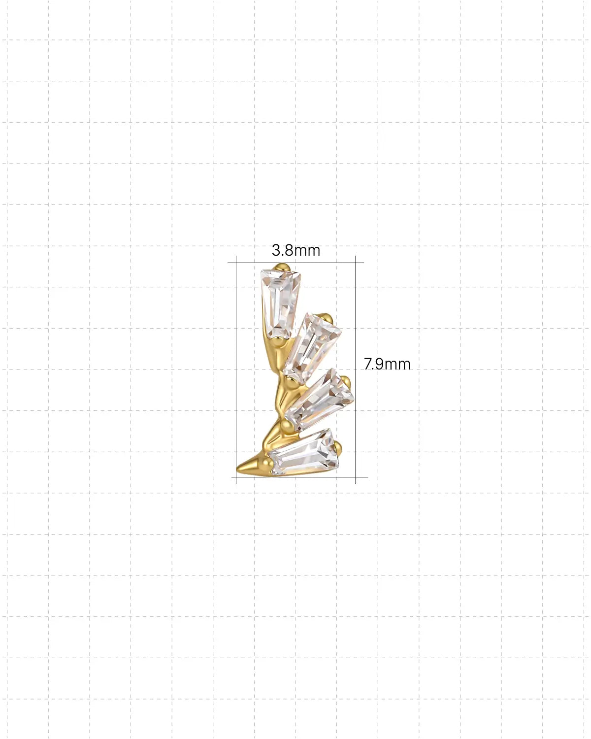 Cascading Marquise Branch Flatback Stud