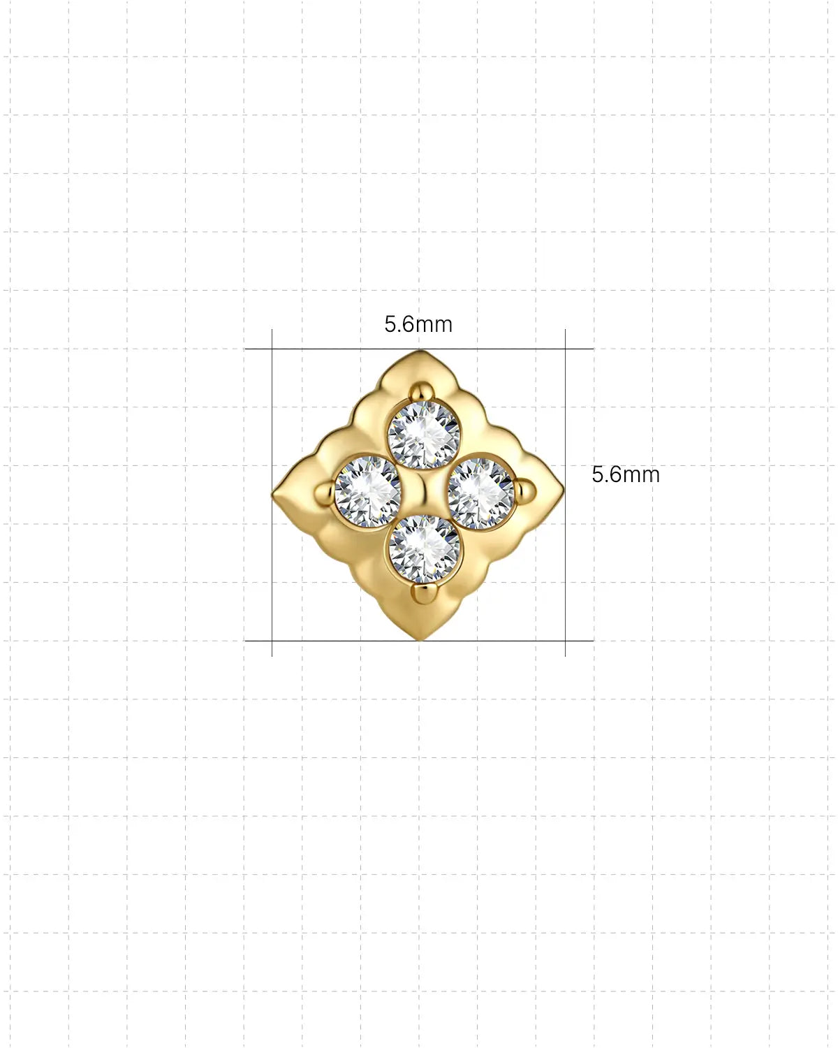 Ornate Scalloped Cross Flatback Stud
