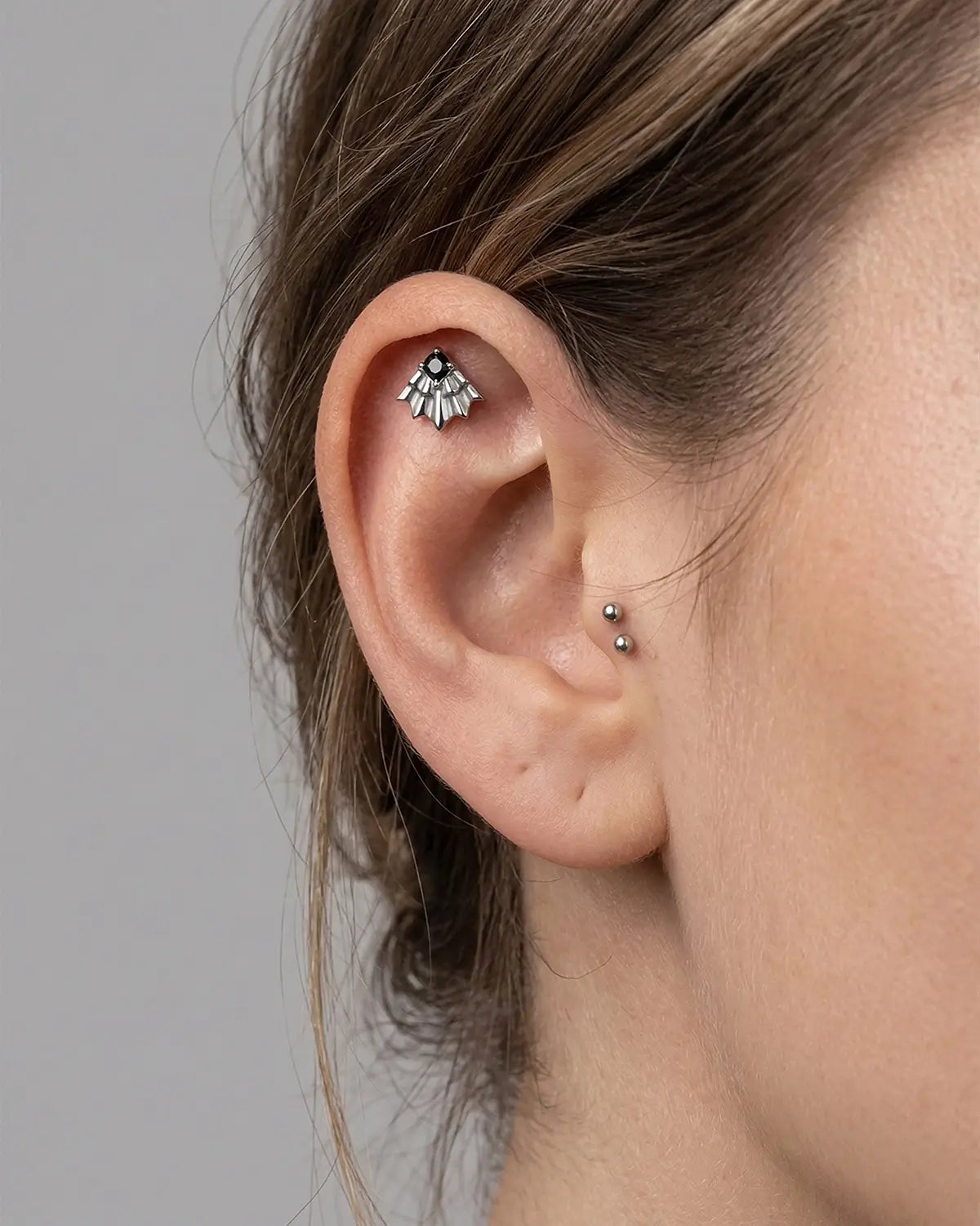 Draped Fan Flatback Stud