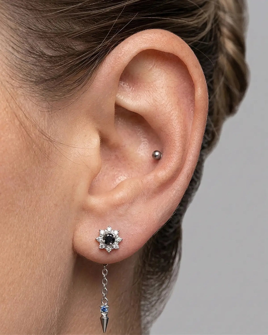 Sleek Spear Hoop Charm