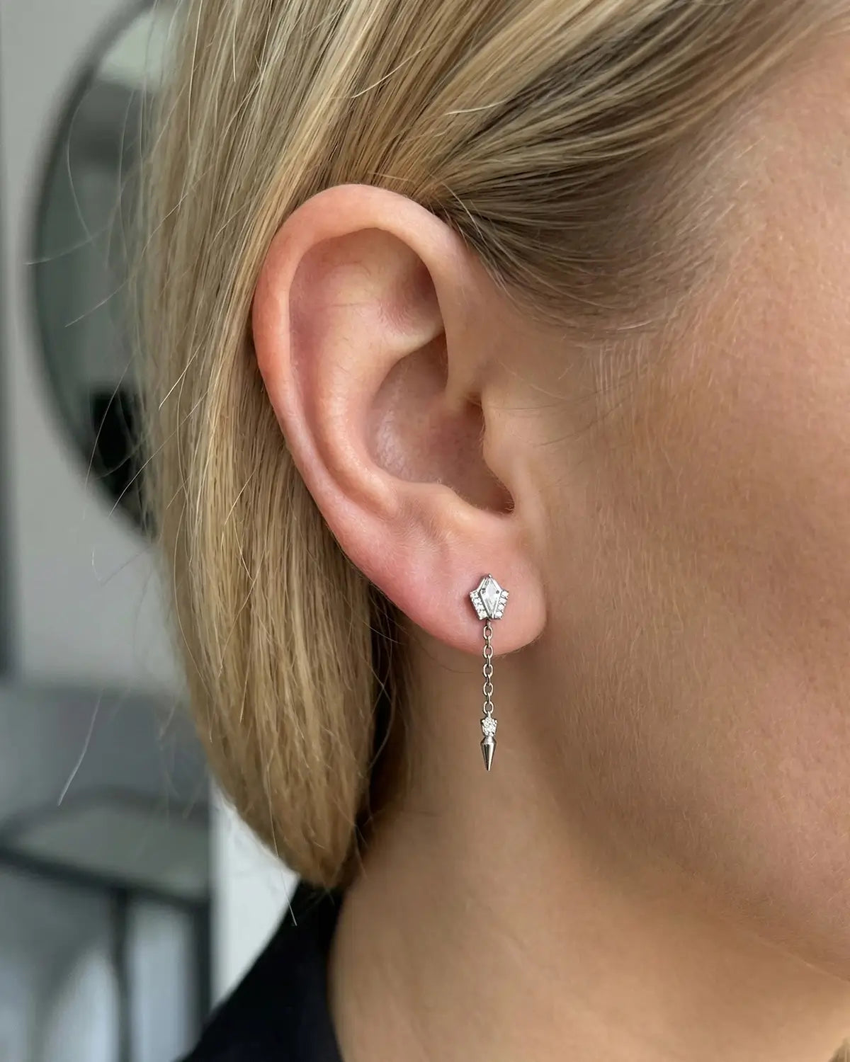 Sleek Spear Hoop Charm