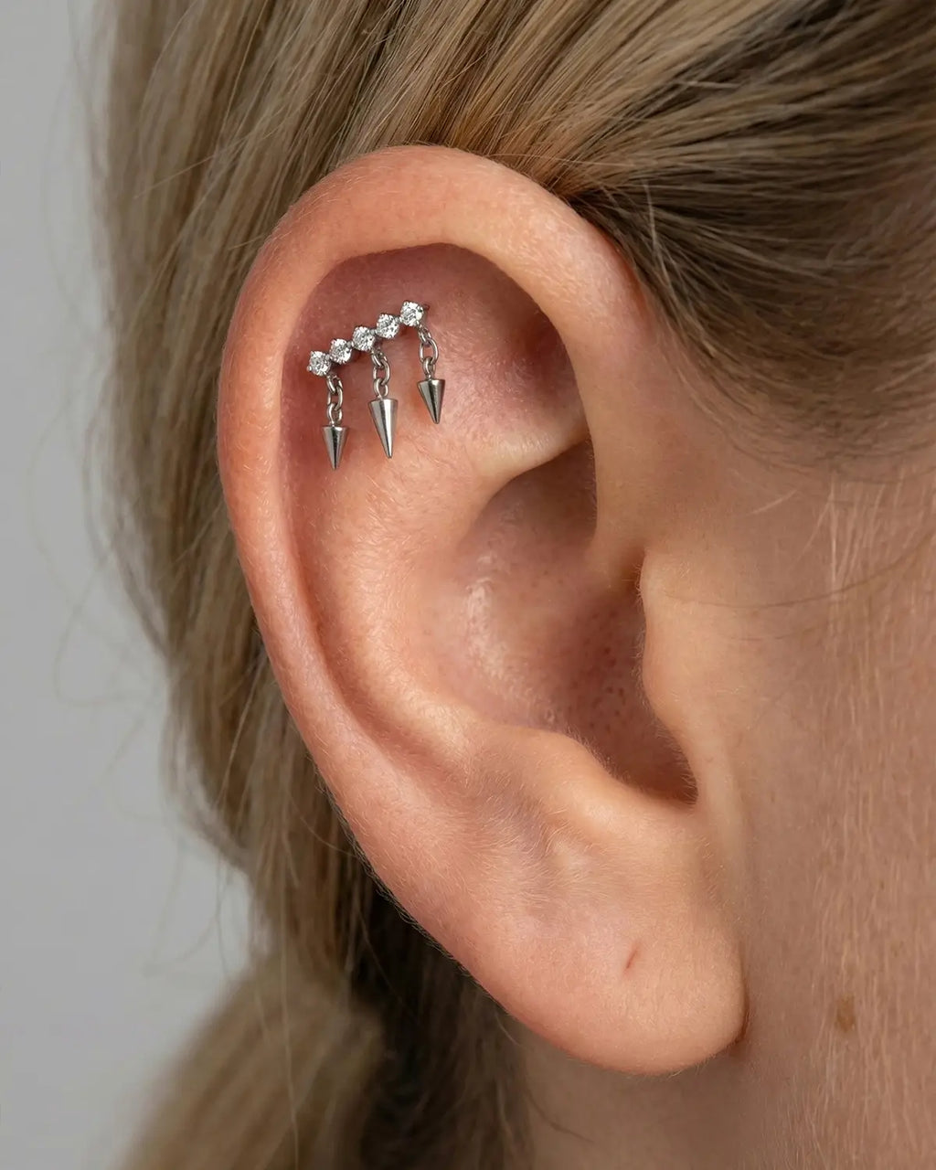 Triple Cone Dangle Flatback Stud