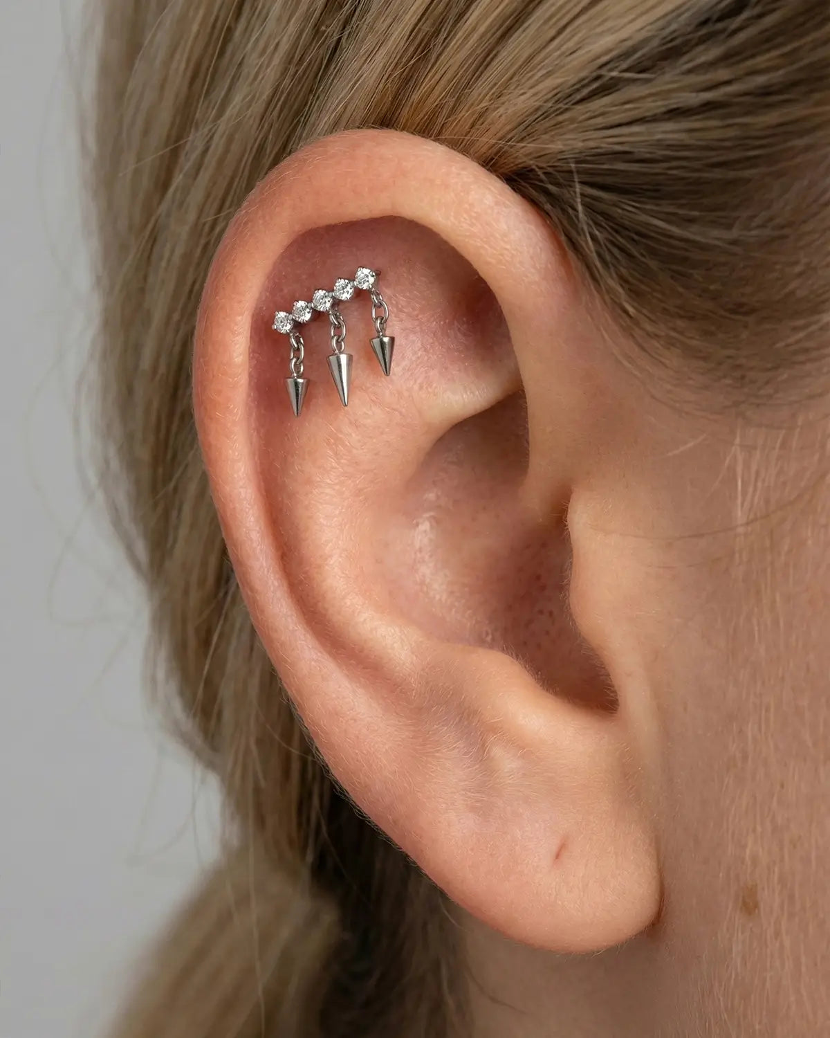 Triple Cone Dangle Flatback Stud