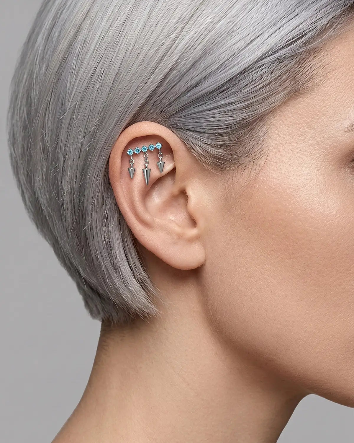 Triple Cone Dangle Flatback Stud