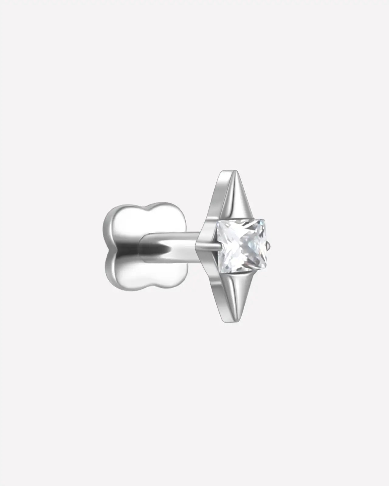 Square Prism Spear Flatback Stud