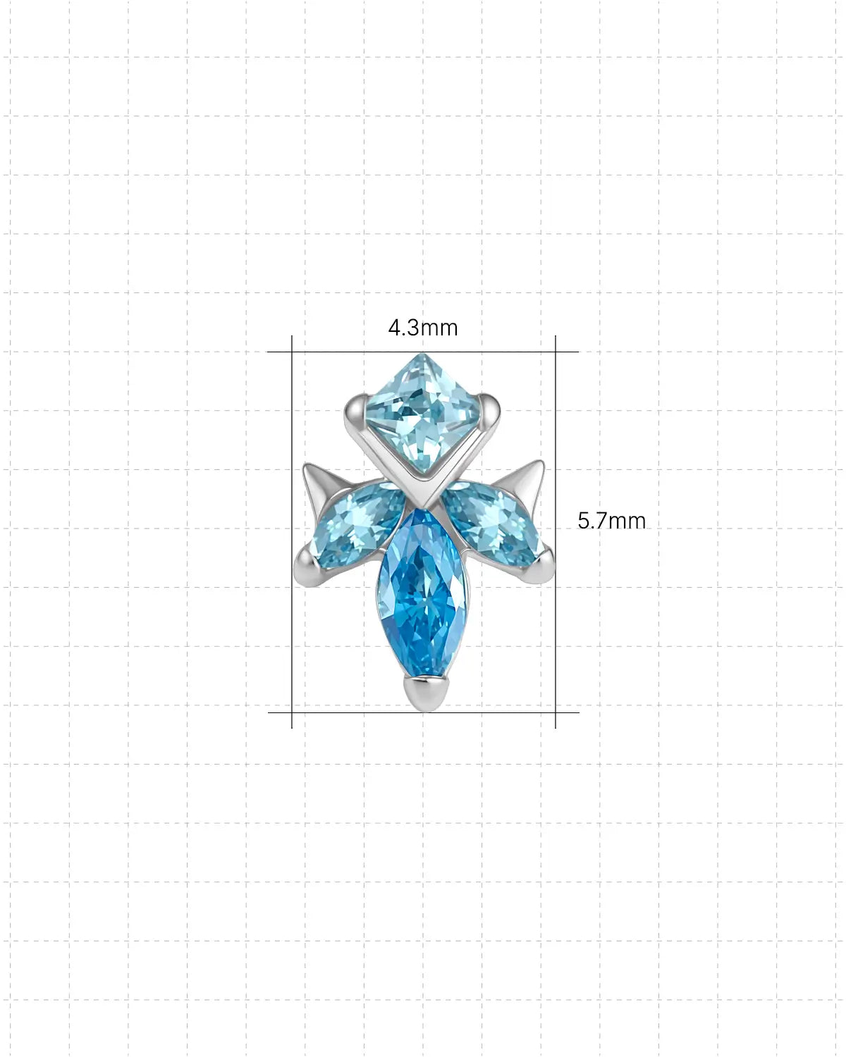 Marquise Leaf Cluster Flatback Stud
