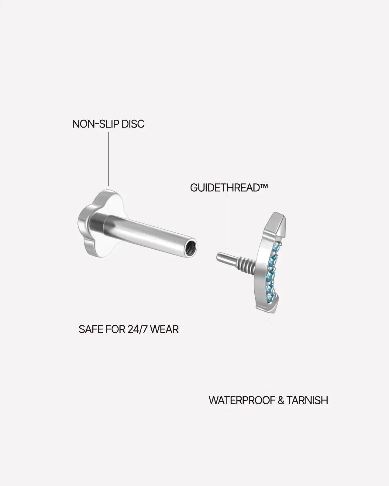 Pavé Crescent Spike End