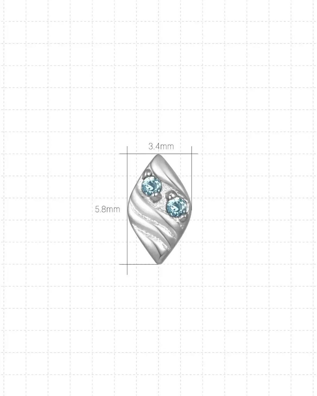 Zwillings-Azure-Leaf-Flatback-Stecker