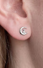 Moonlit Cat Crescent Flatback Stud