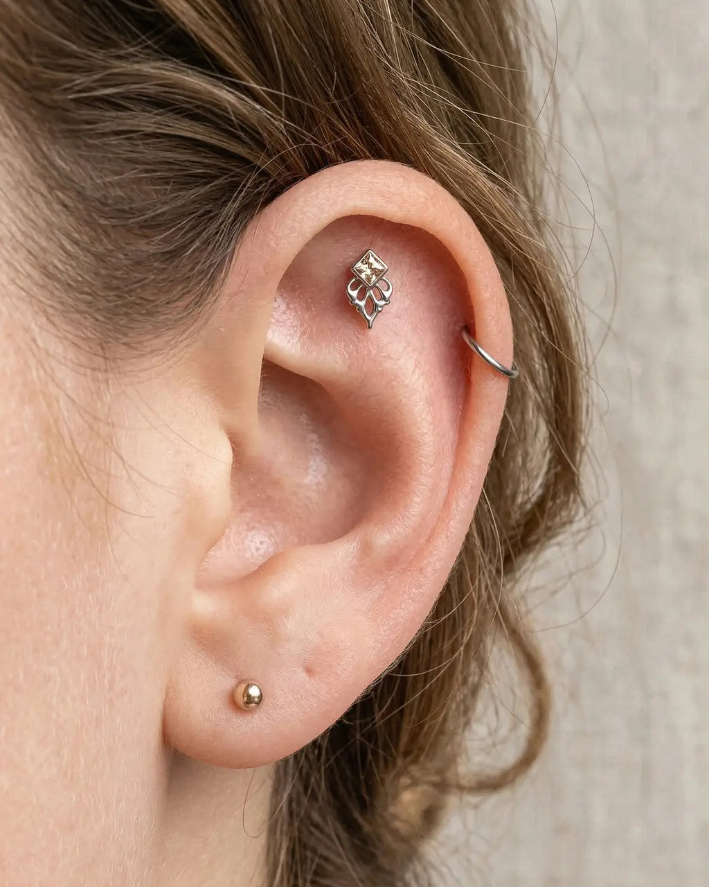 Ornate Diamond Bloom Flatback Stud