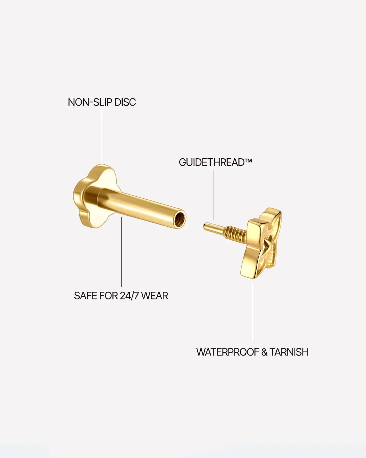 Quatrefoil Starburst Flatback Stud
