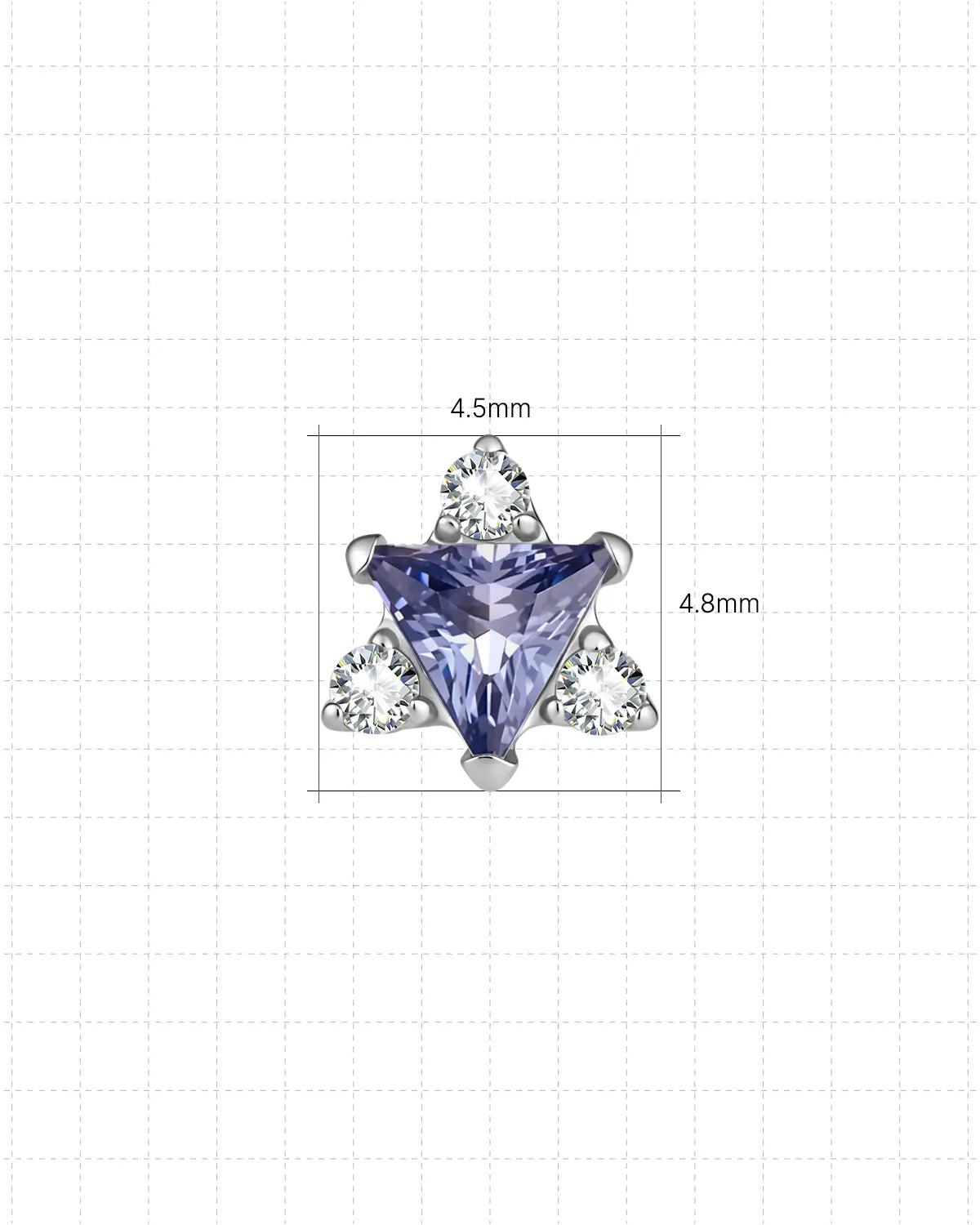 Lavender Trillion Starburst Flatback Stud