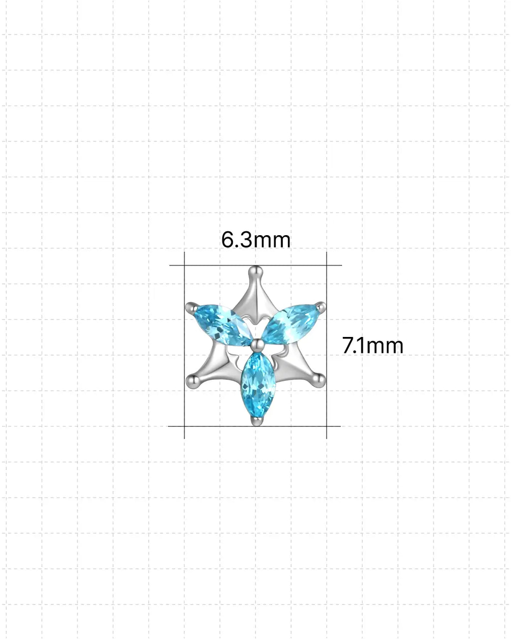 Marquise-Stern-Blüten-Flatback-Stecker
