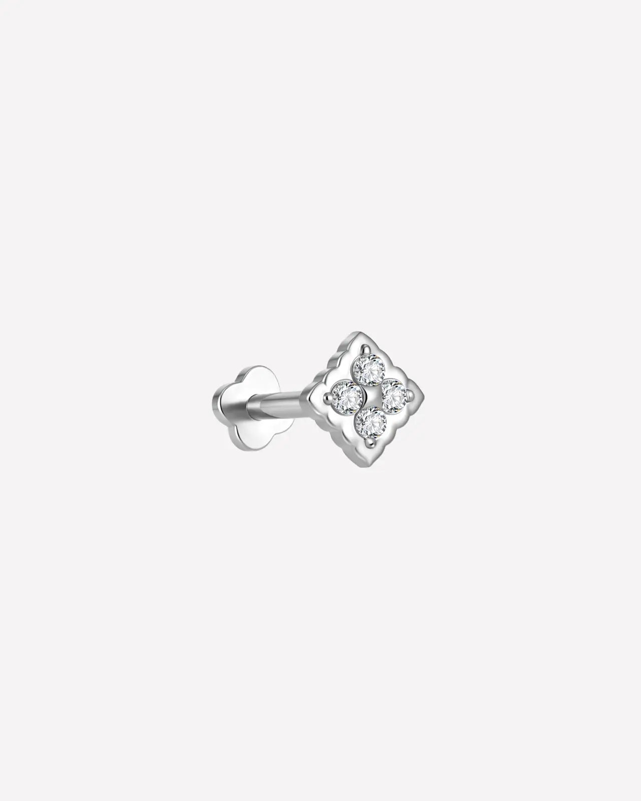Ornate Scalloped Cross Flatback Stud